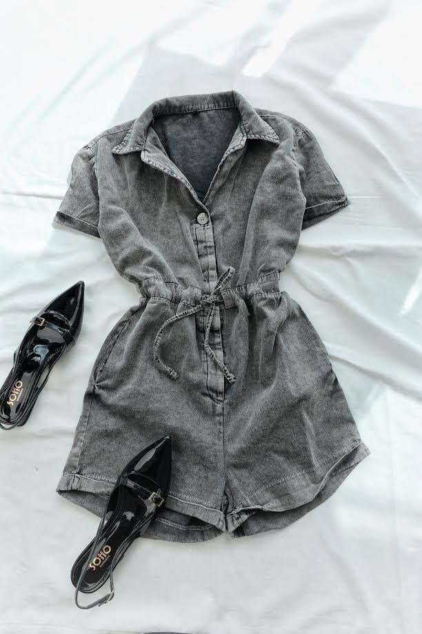 TulumYıkamalı Şort Tulum