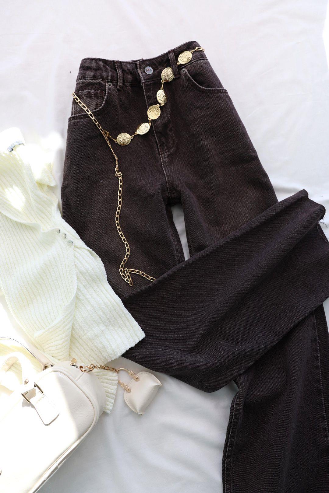 Jean/KotKesik Paça Yüksek Bel Jean