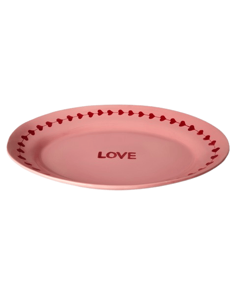 El Yapımı Seramik Servis Tabağı - Love