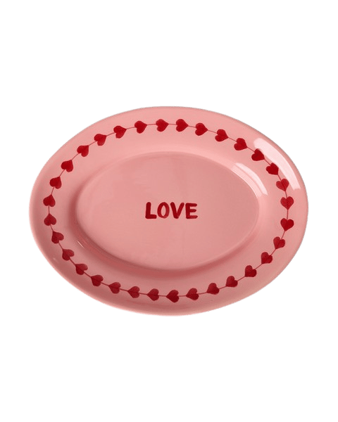 El Yapımı Seramik Servis Tabağı - Love