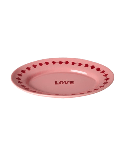 El Yapımı Seramik Servis Tabağı - Love