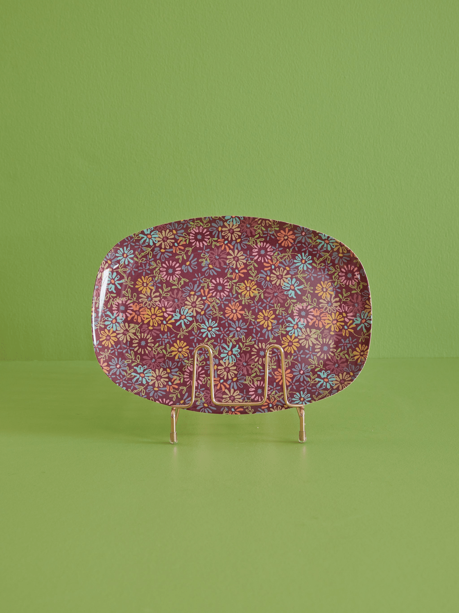 Melamin Dikdörtgen Tabak - Vintage Flower