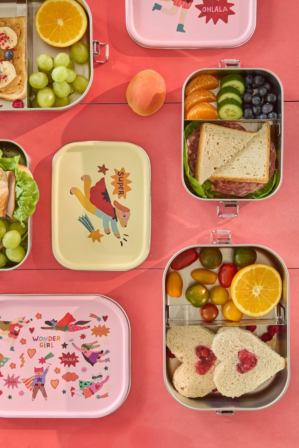 Paslanmaz Çelik Large Saklama Kabı - Pembe Kahraman