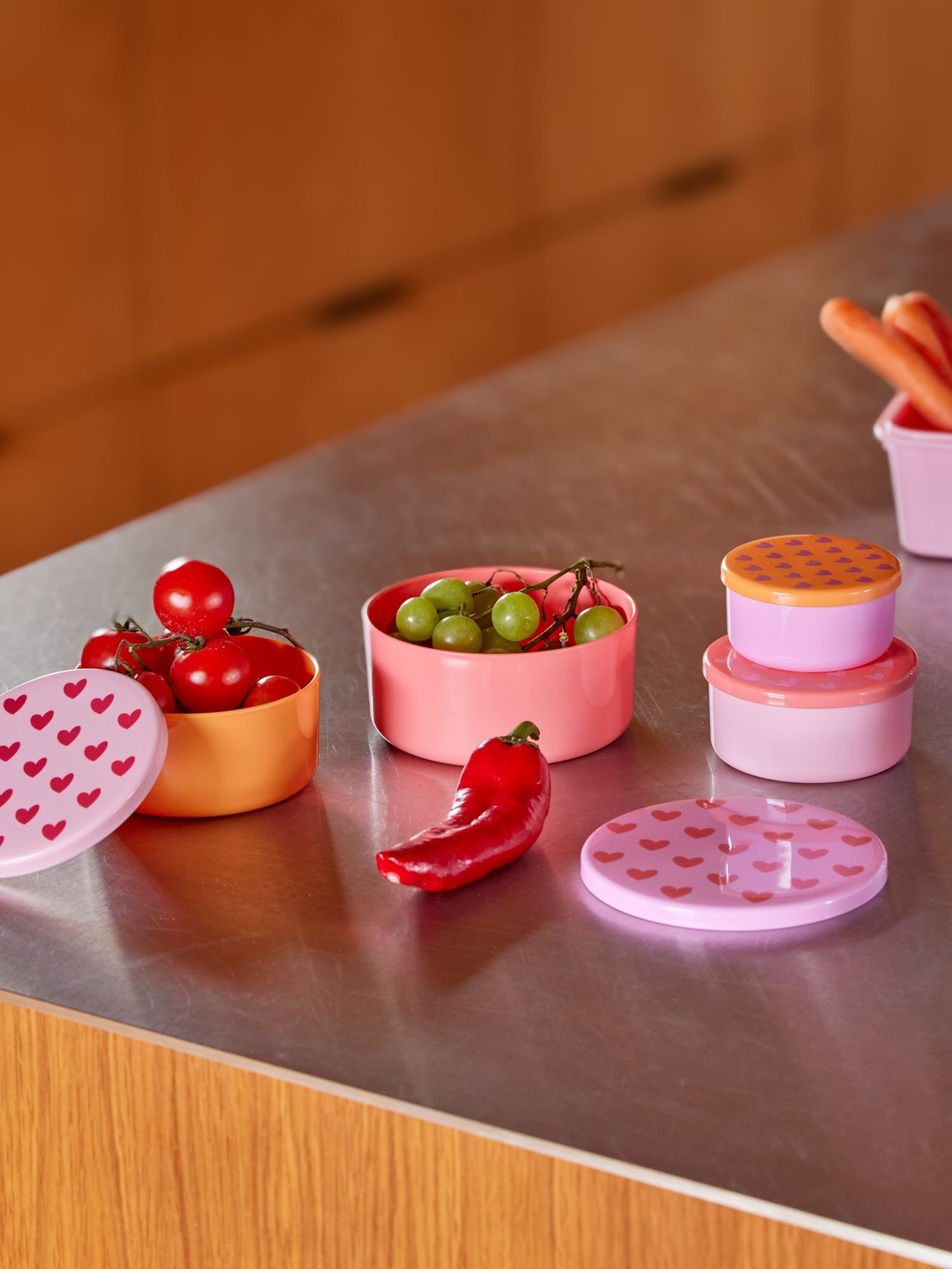 Plastik Saklama Kabı Seti - Kalp