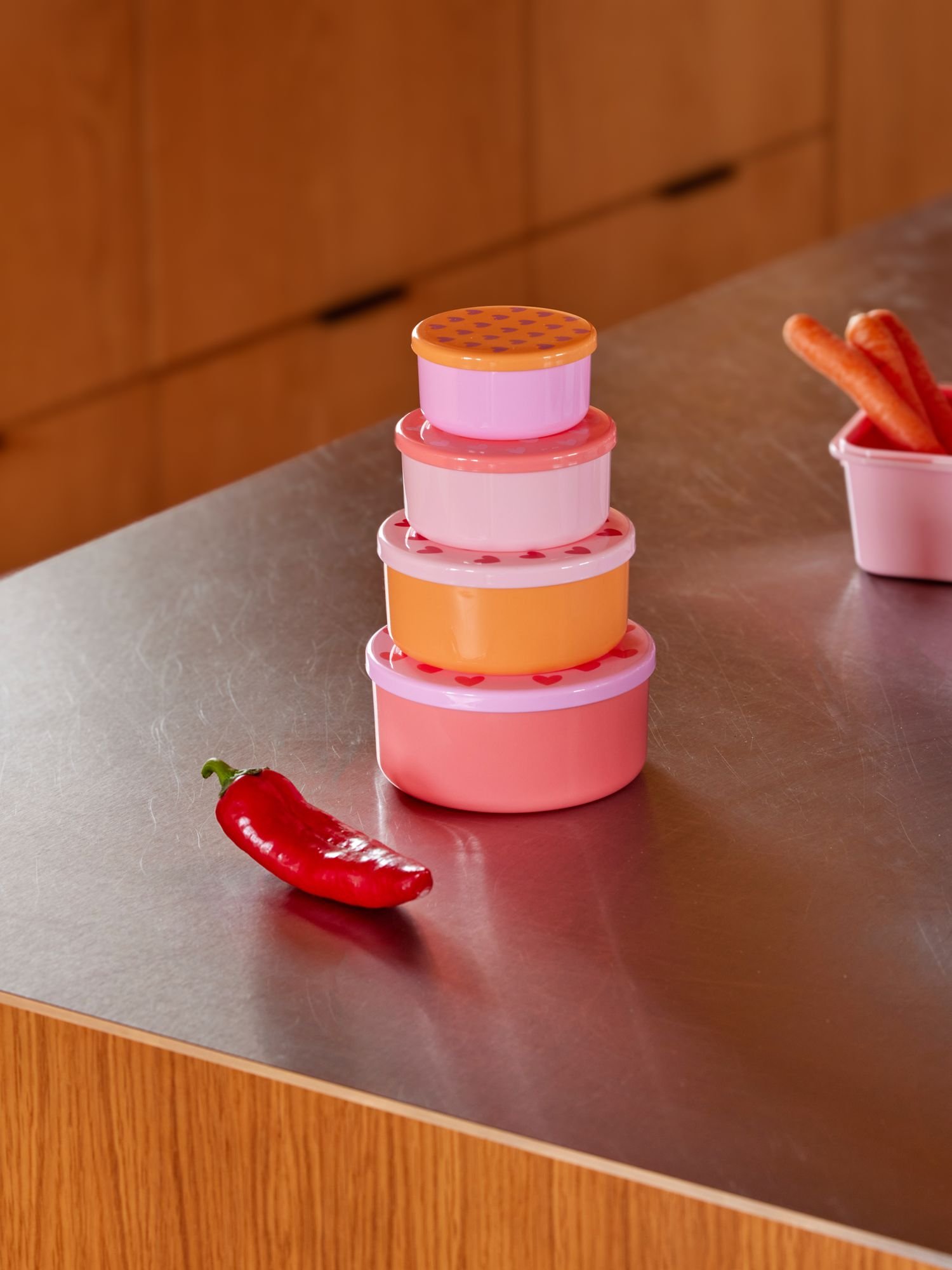 Plastik Saklama Kabı Seti - Kalp