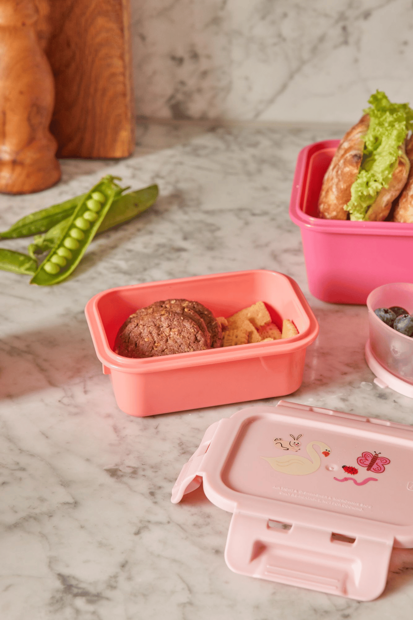 Plastik Small Lunchbox - Pembe Vahşi Yaşam