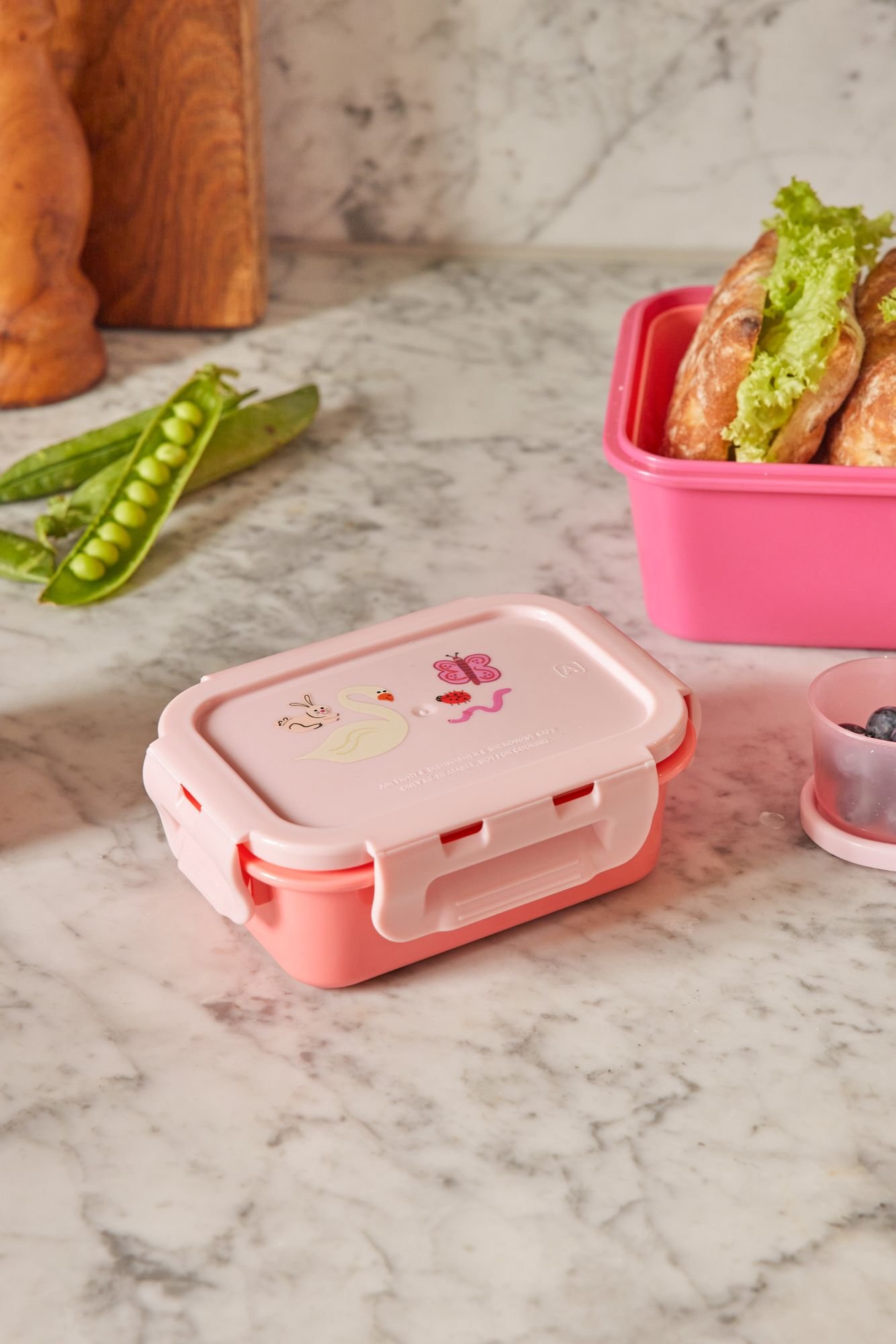 Plastik Small Lunchbox - Pembe Vahşi Yaşam
