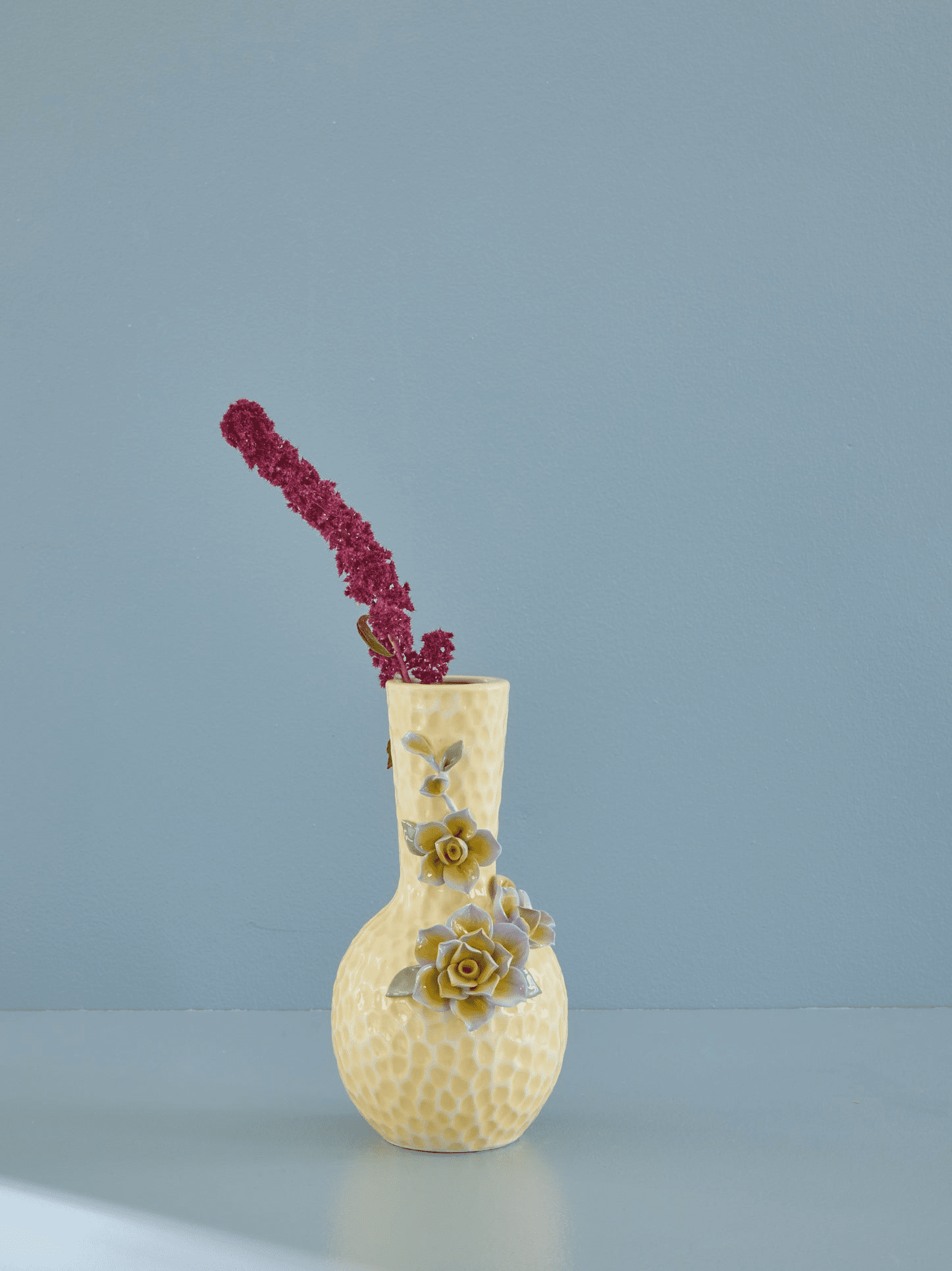 Seramik Vazo - Flower Sculpture Creme