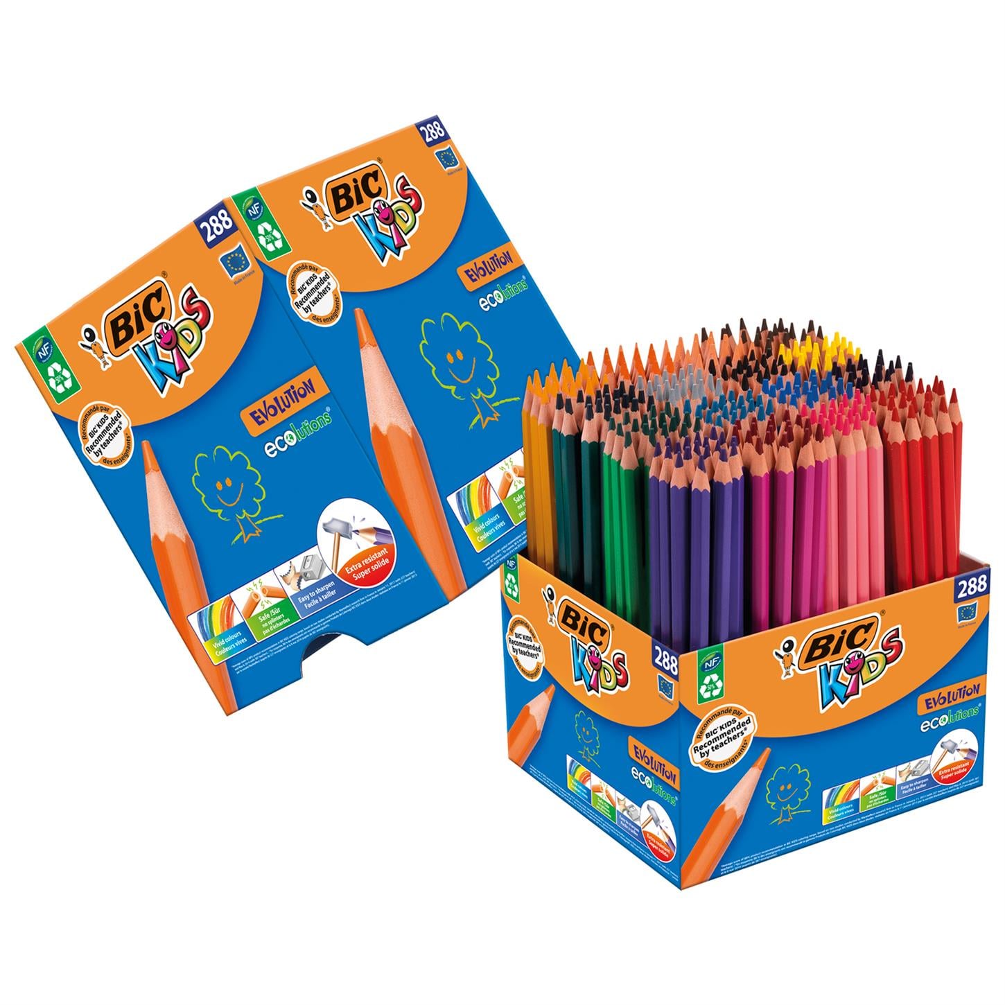 Bic Evolutıon Kuru Boya Kalemi, Sınıf Paketi,  288'li Kutu sınıf paketi