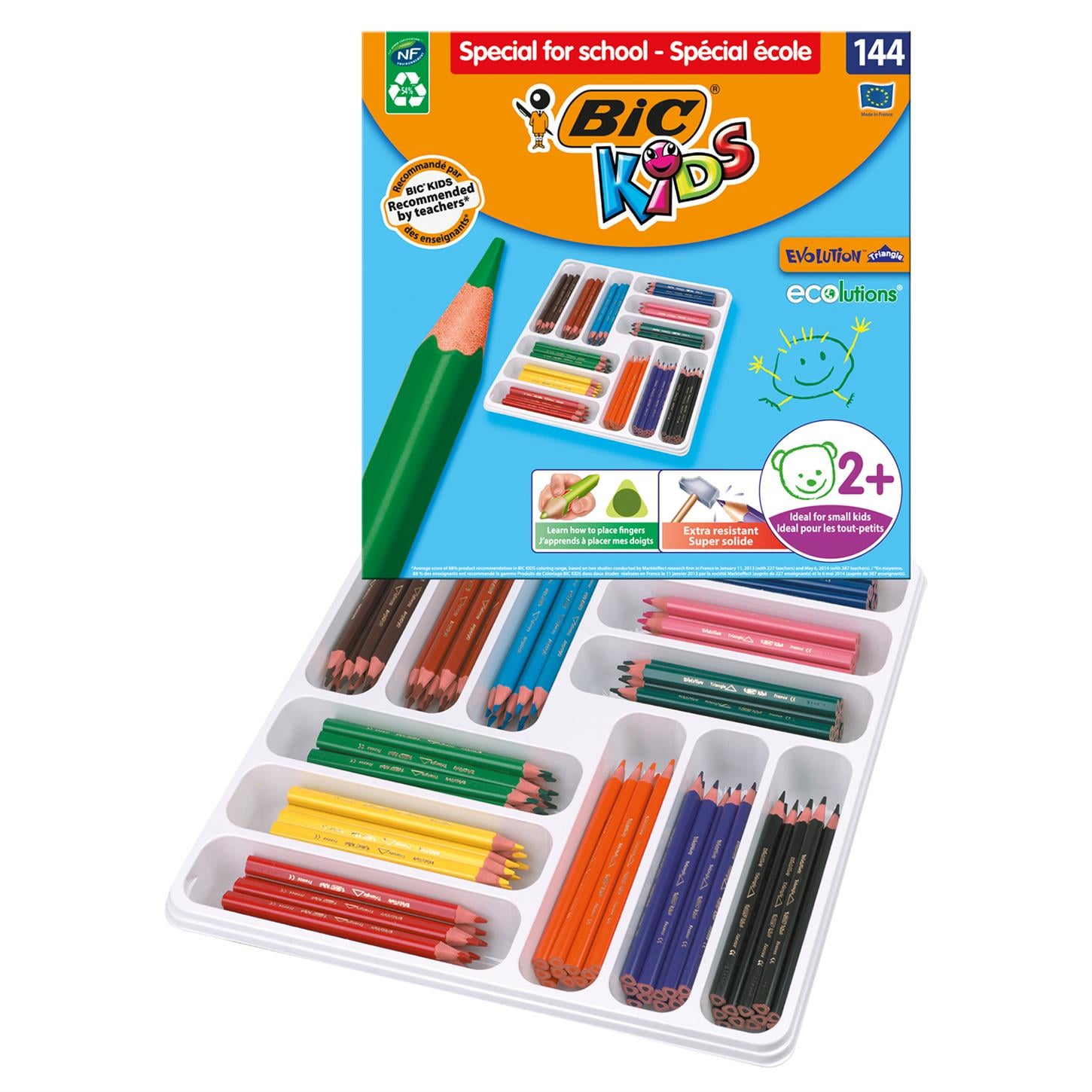Bic Evolutıon Üçgen  Kalemi Sınıf Paketi, 144'lü Kutu sınıf paketi