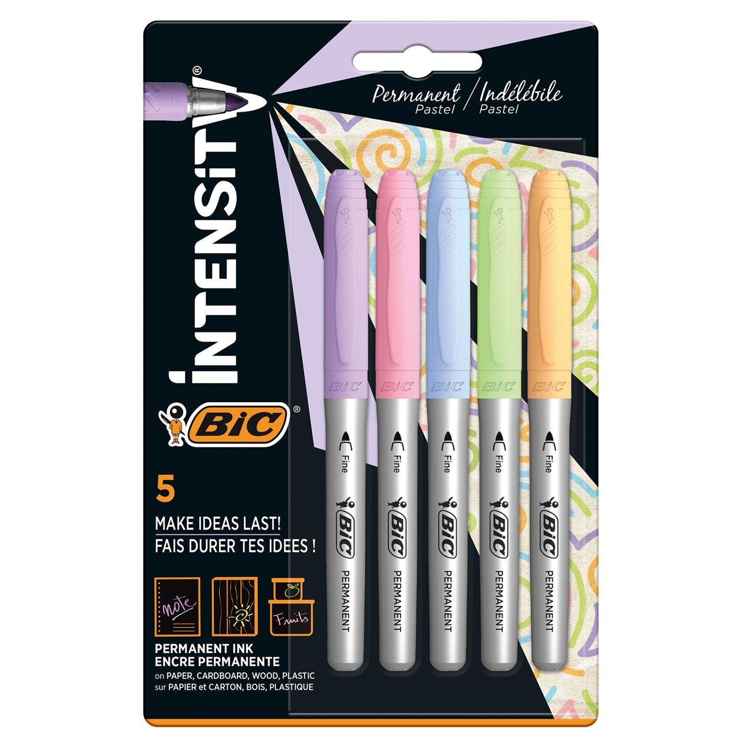 Bic Intensıty Permanent Markör Kaelm, 5'li Blister Pastel Renkler