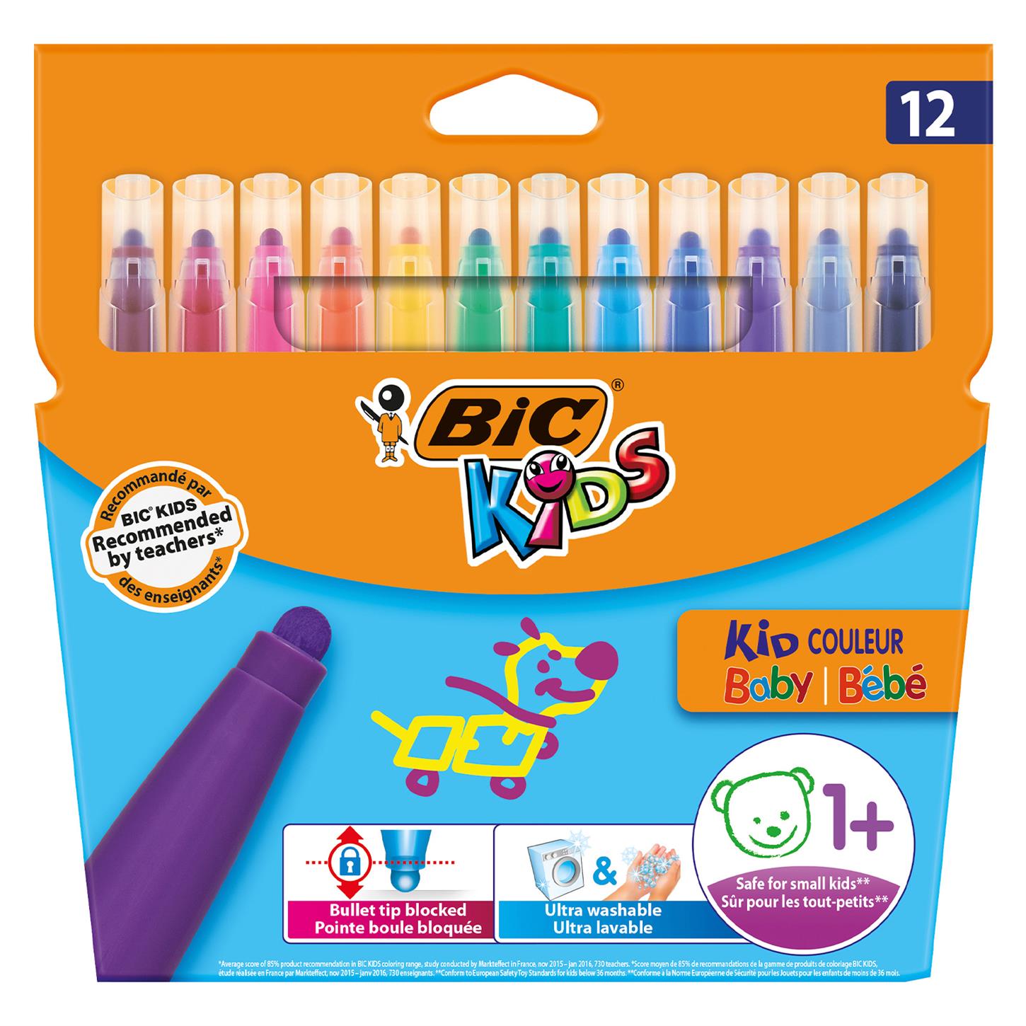 Bic Kid Couleur Baby Keçeli Boya Kalemi, 12 Renk