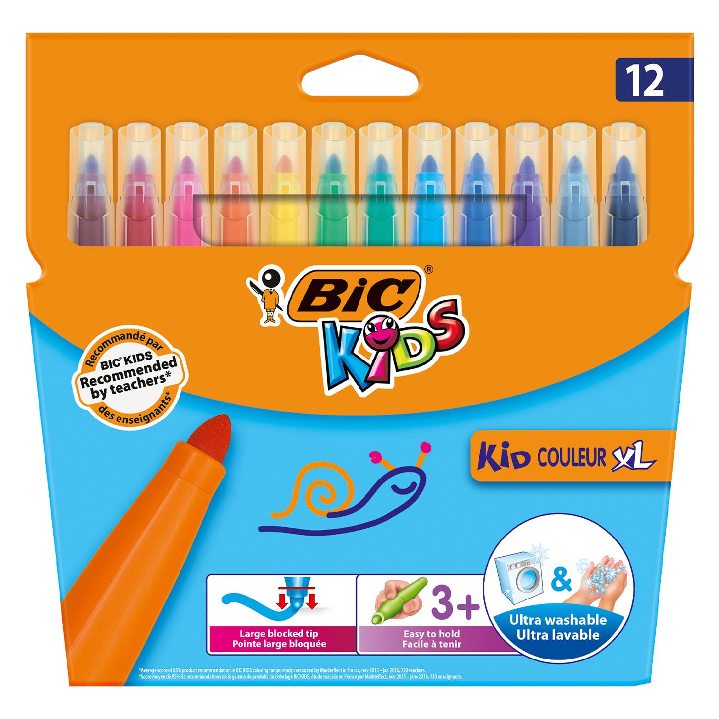 Bic Kıd Couleur Xl Keçeli Boya Kalemi, 12 Renk