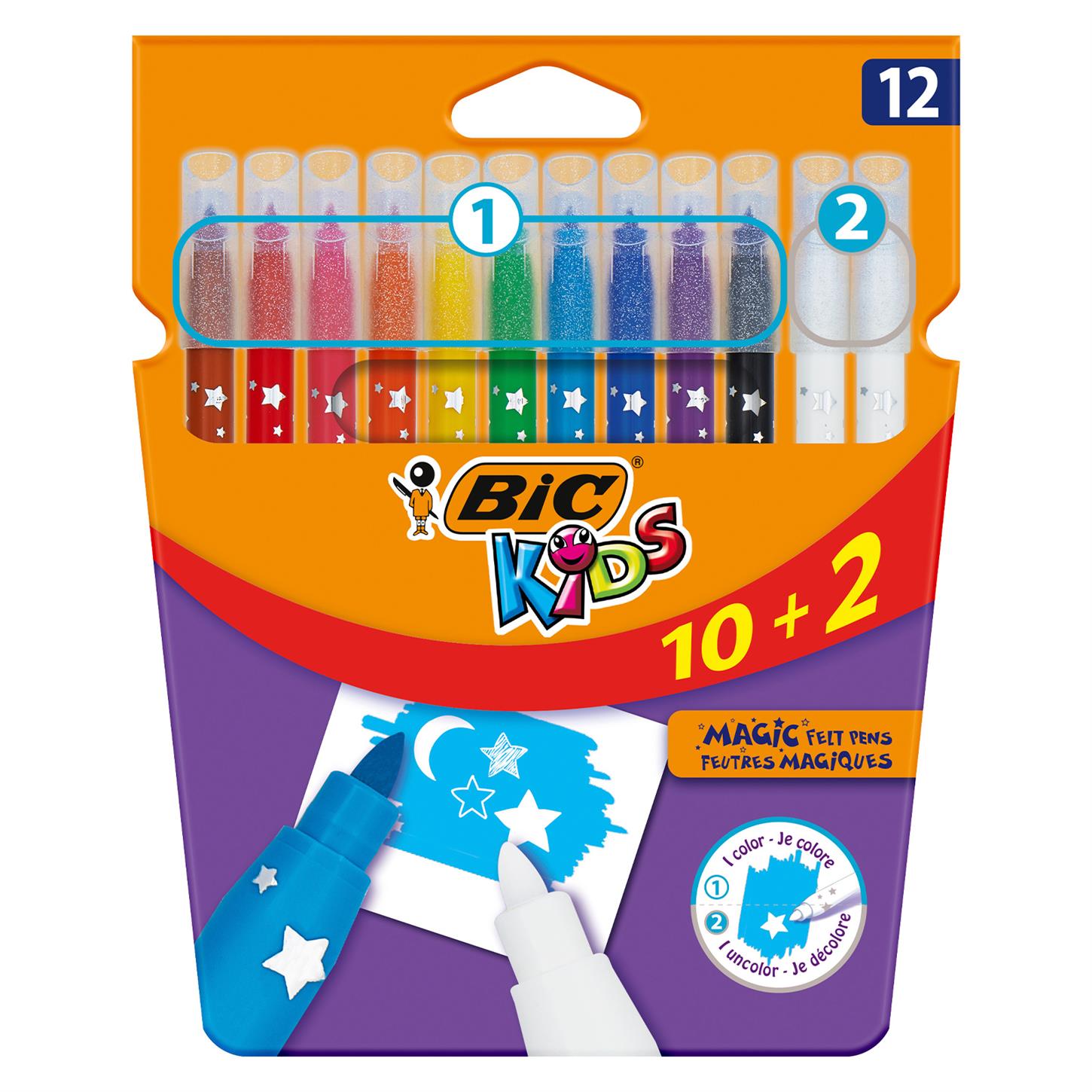 Bic Magıc Silinebilir Keçeli Kalem, 10+2 Renk
