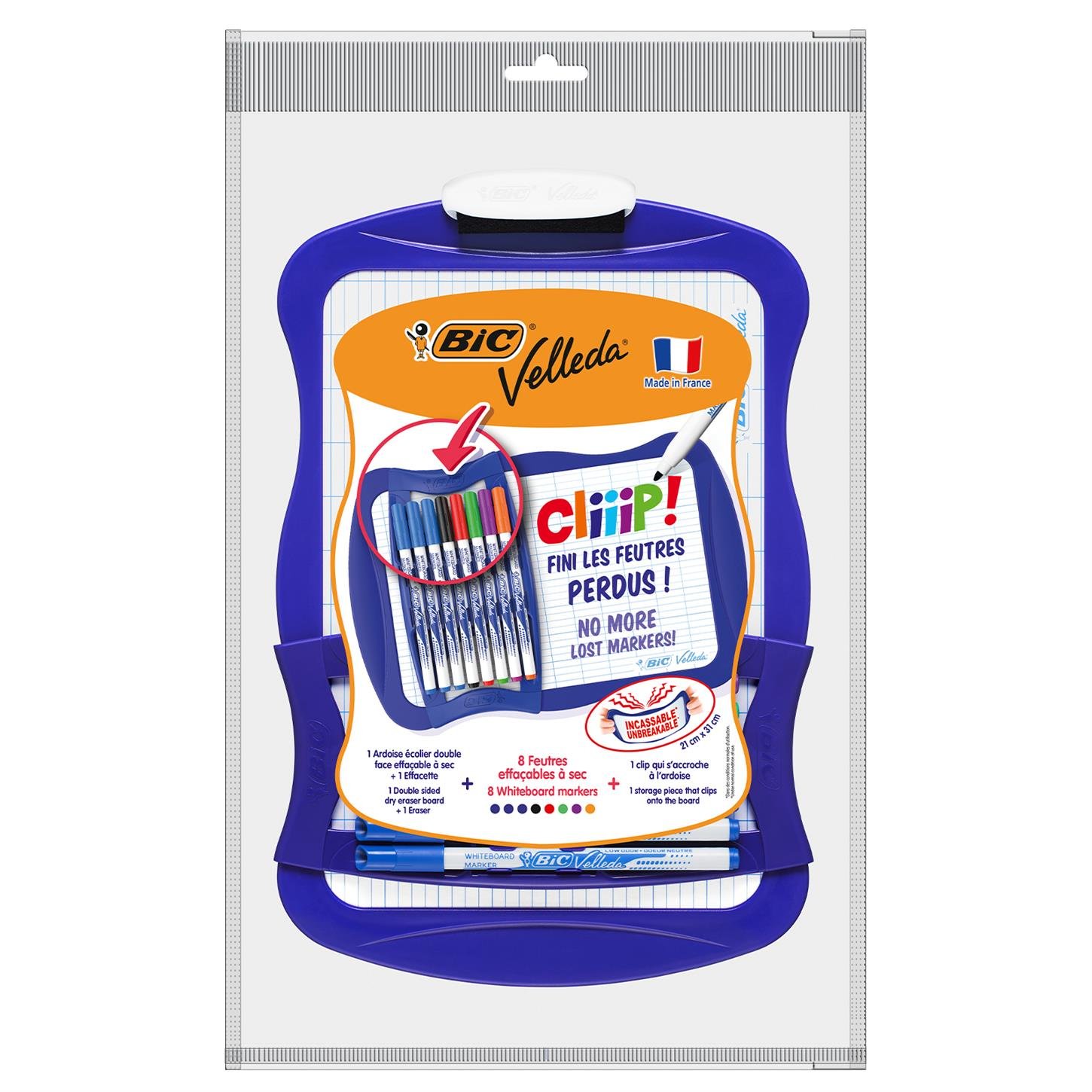 Bic Mini Beyaz Tahta, 8 Adet Kalem 1721 + Silgi