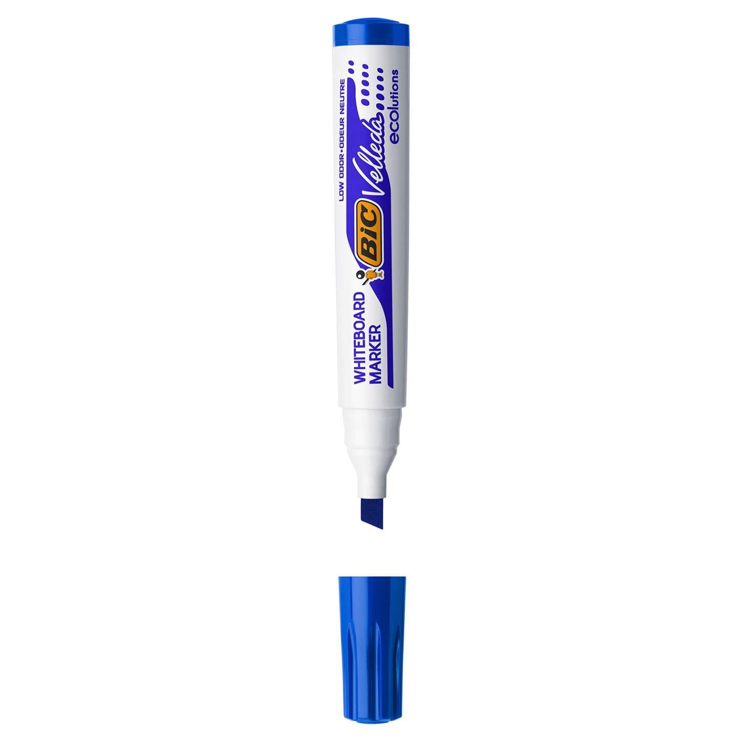 Bic Vellada 1751 Eco Beyaz Tahta Kalemi, Kesik Uç, Mavi