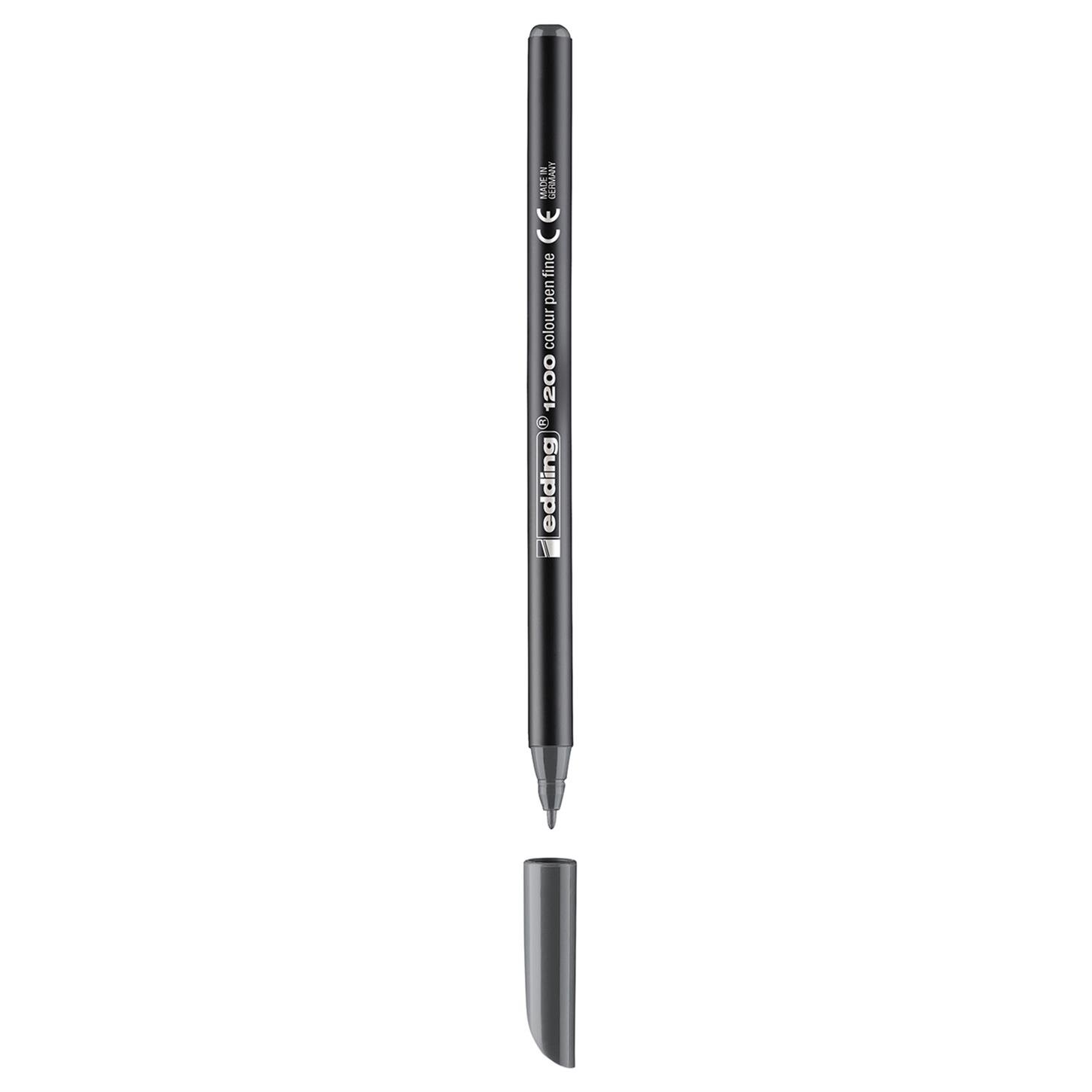 Edding 1200 İnce Uçlu Keçeli Kalem Yuvarlak Uç  1 mm Gri