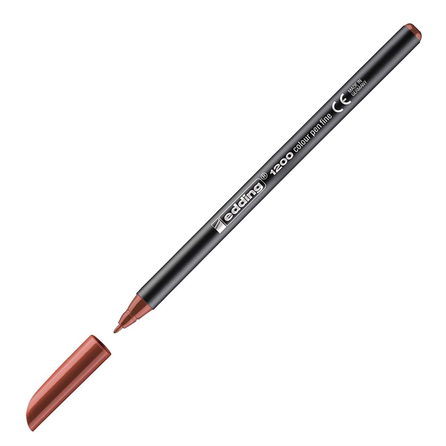 Edding 1200 İnce Uçlu Keçeli Kalem Yuvarlak Uç 1 mm Kahverengi