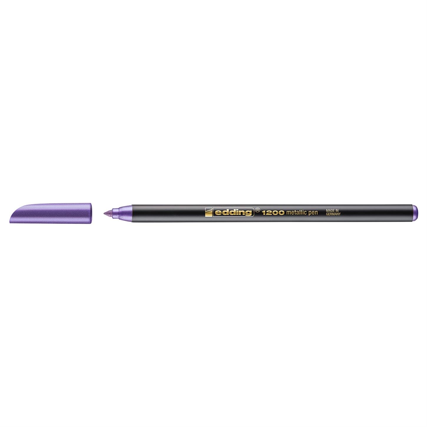 Edding 1200 Metalik Mürekkepli Keçeli Kalem Yuvarlak Uç 1-3 mm Metalik Mor