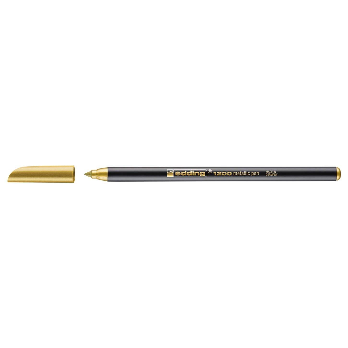 Edding 1200 Metalik Mürekkepli Keçeli Kalem  Yuvarlak Uç 1-3 mm Altın