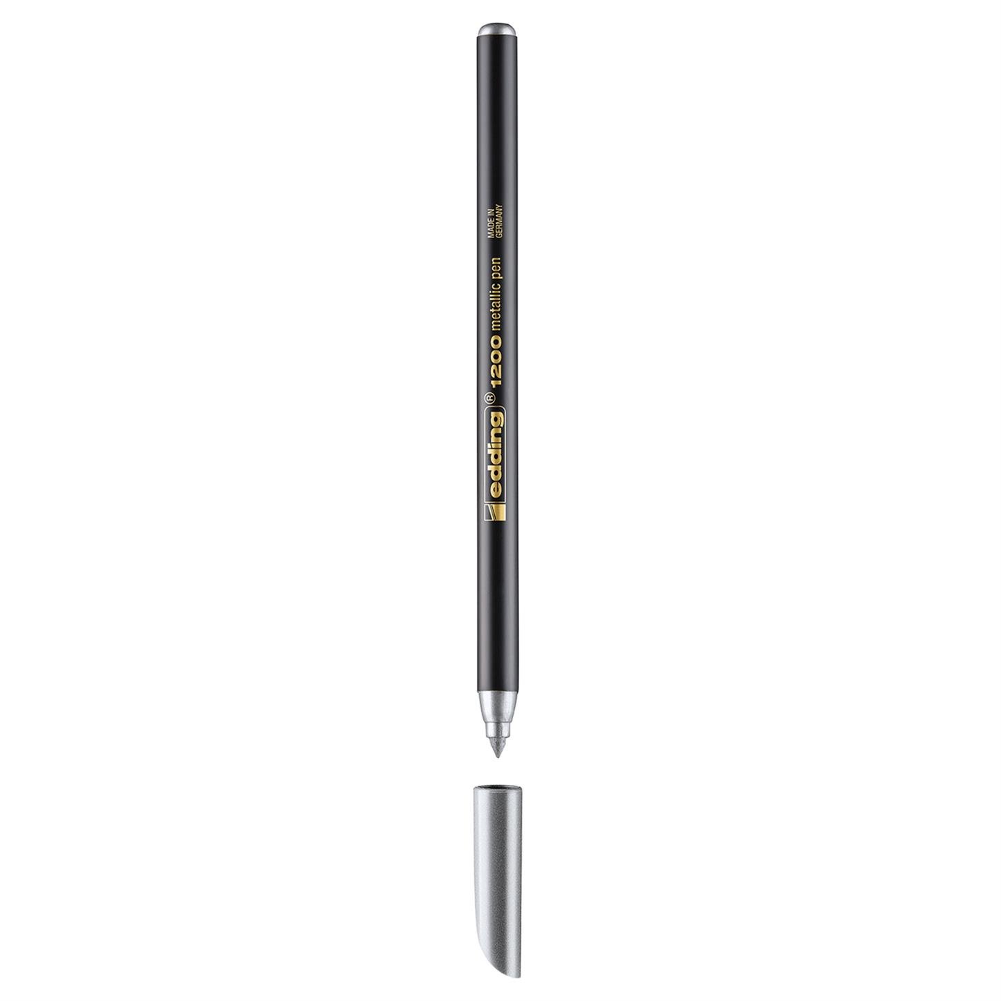 Edding 1200 Metalik Mürekkepli Keçeli Kalem Yuvarlak Uç 1-3 mm Gümüş