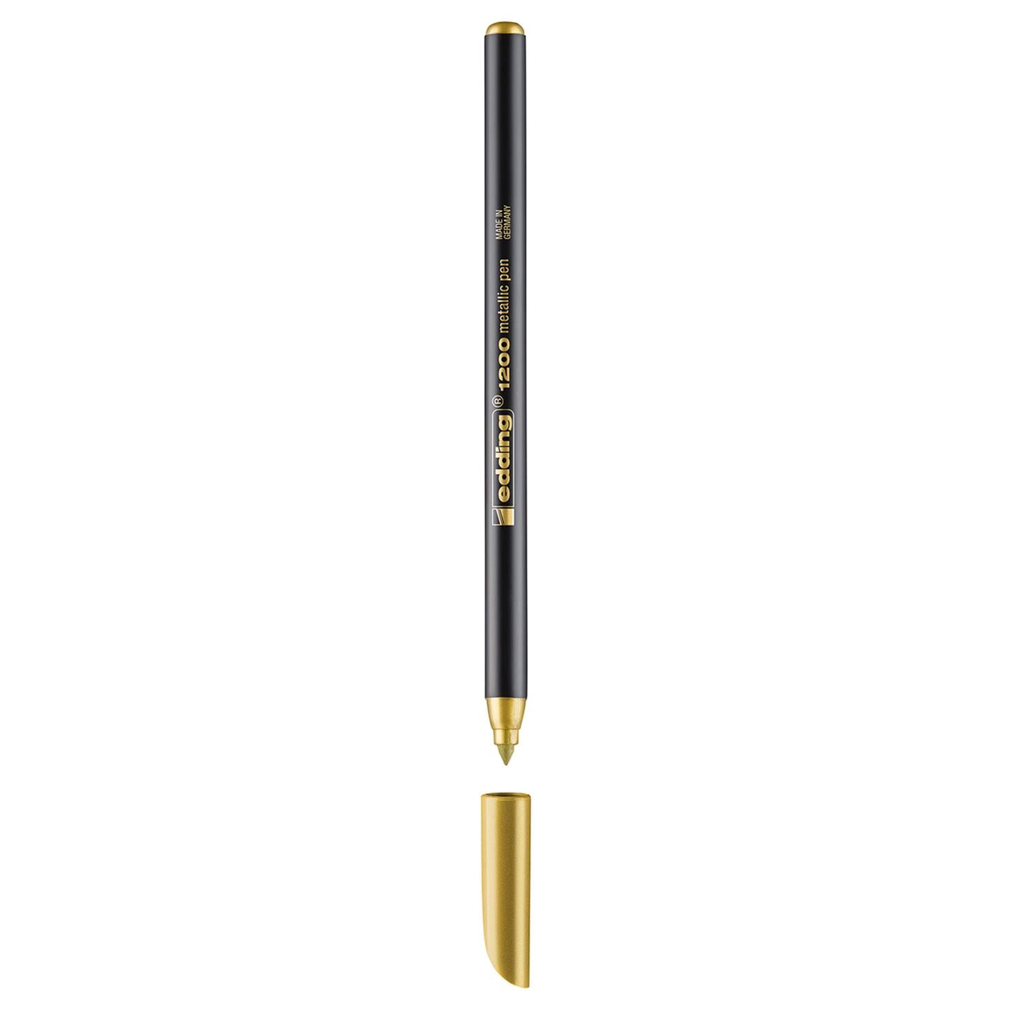 Edding 1200 Metalik Mürekkepli Keçeli Kalem  Yuvarlak Uç 1-3 mm Altın