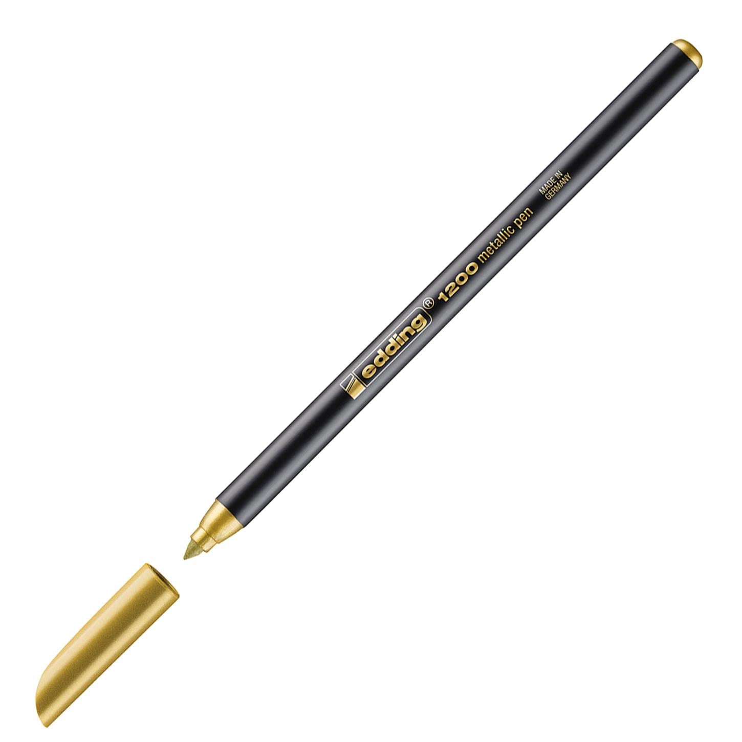 Edding 1200 Metalik Mürekkepli Keçeli Kalem  Yuvarlak Uç 1-3 mm Altın