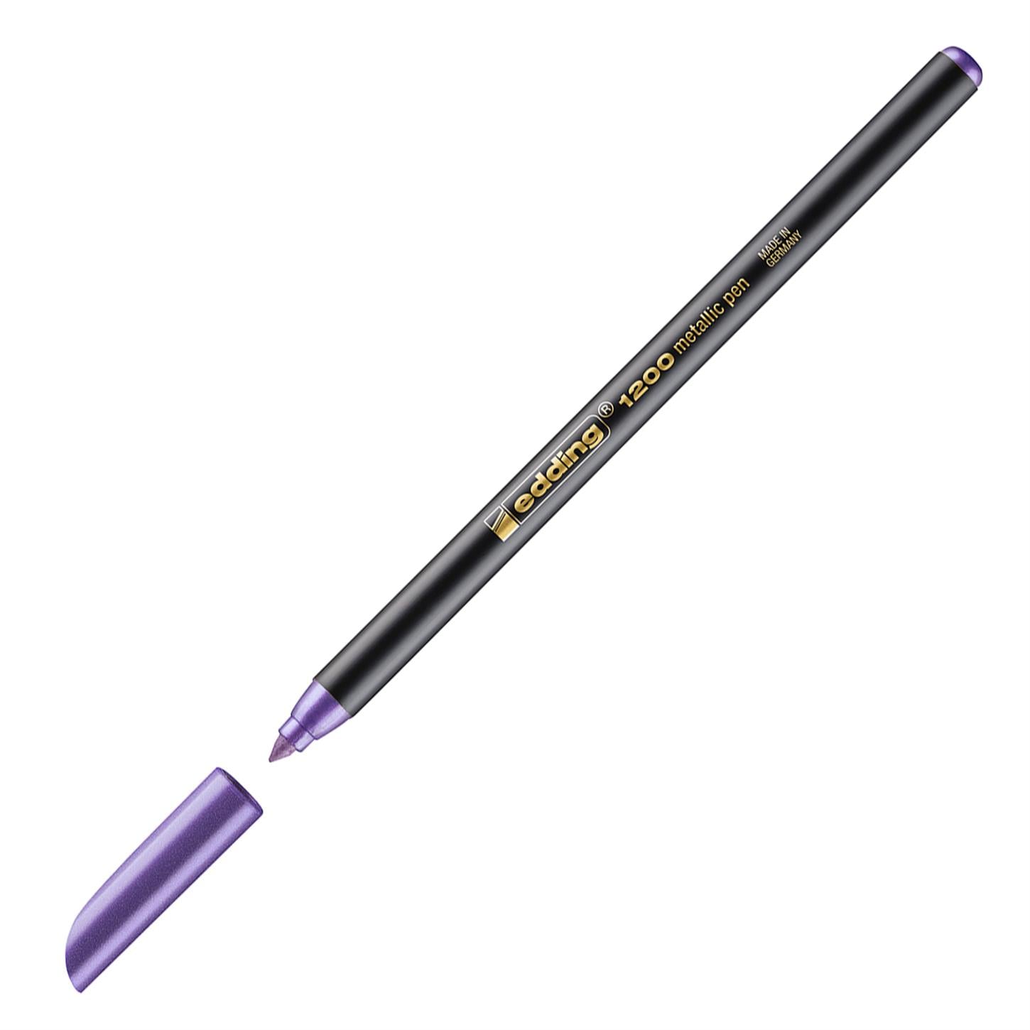 Edding 1200 Metalik Mürekkepli Keçeli Kalem Yuvarlak Uç 1-3 mm Metalik Mor