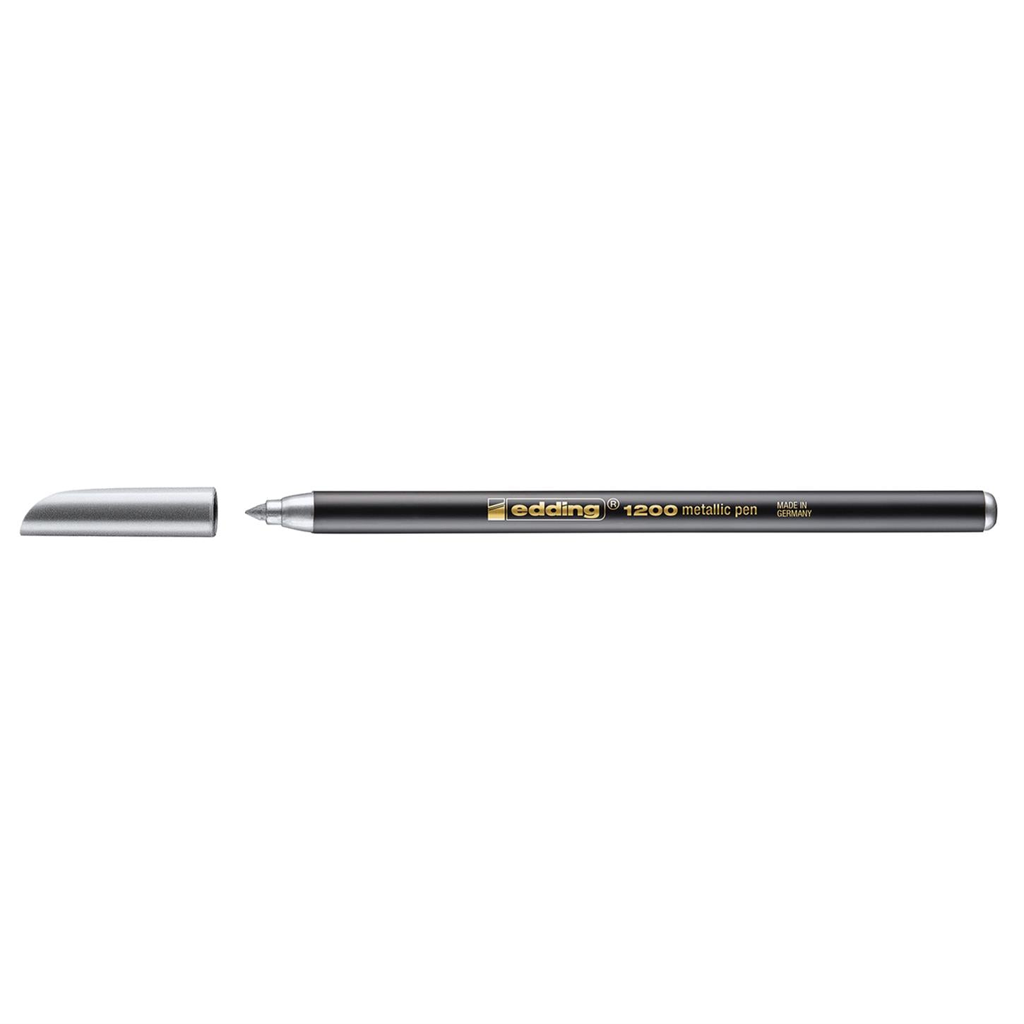 Edding 1200 Metalik Mürekkepli Keçeli Kalem Yuvarlak Uç 1-3 mm Gümüş