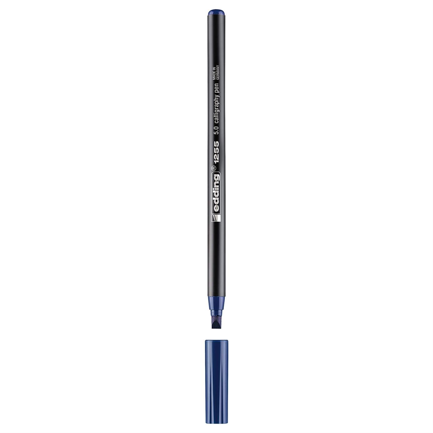Edding 1255 Kaligrafi Kalemi Kesik Uç 5 mm Çelik Mavisi