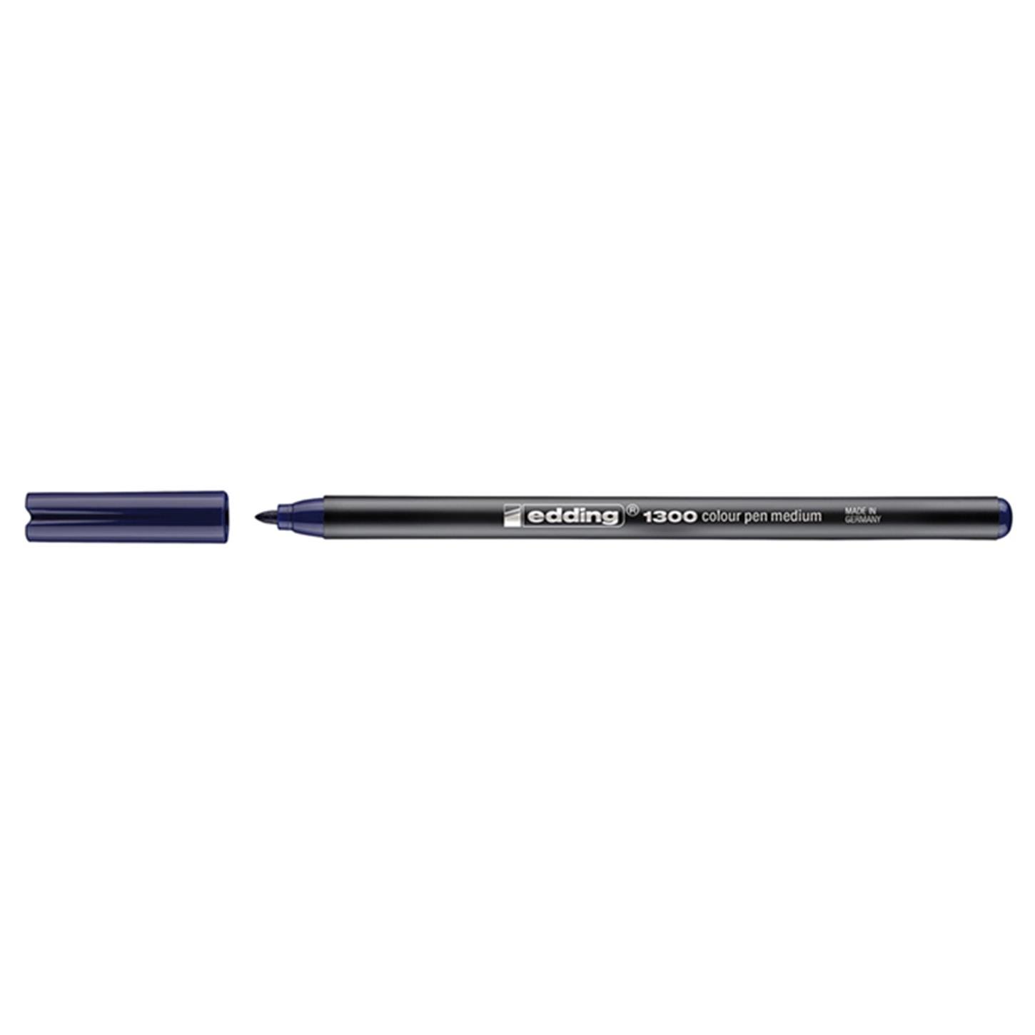 Edding 1300 Orta Uçlu Keçeli Kalem, Yuvarlak Uç, 2 mm, Koyu Mavi