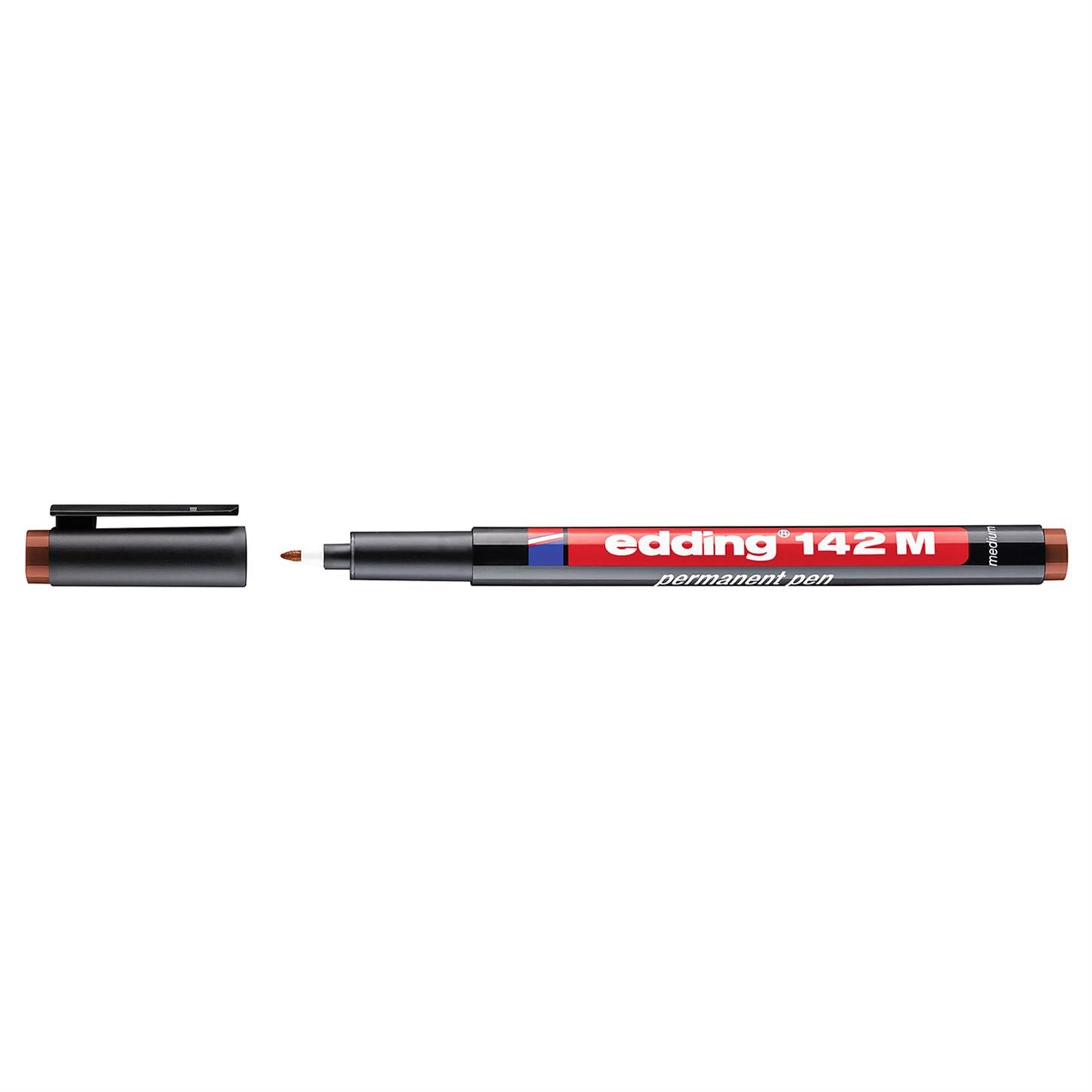 Edding 142 M Çok Amaçlı Asetat Kalemi - Permanent Yuvarlak Uç 1 mm Kahverengi