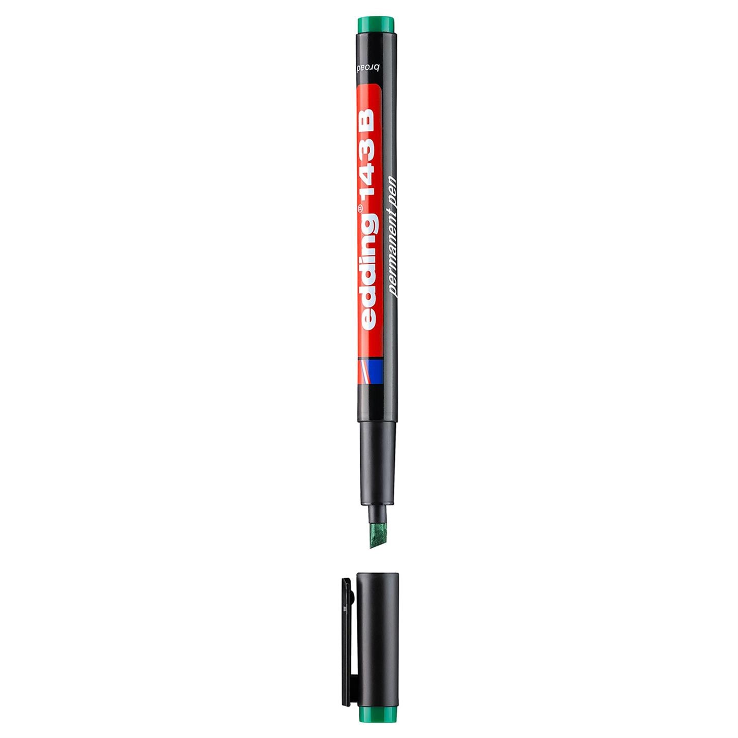 Edding 143 B Çok Amaçlı Asetat Kalemi - Permanent  Kesik Uç 1-3 mm Yeşil