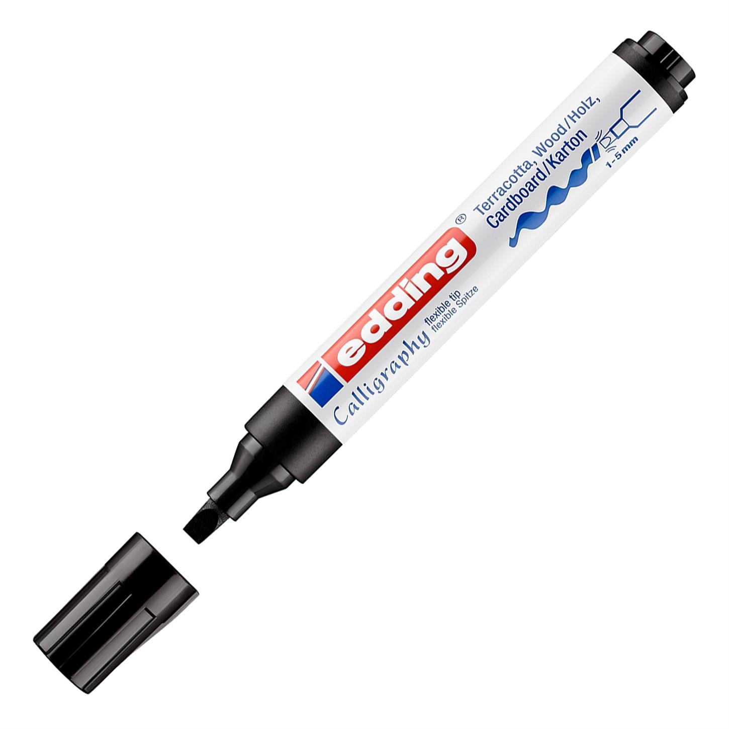 Edding 1455 Esnek Uçlu Kaligrafi Markörü 1-5 mm Uç Siyah