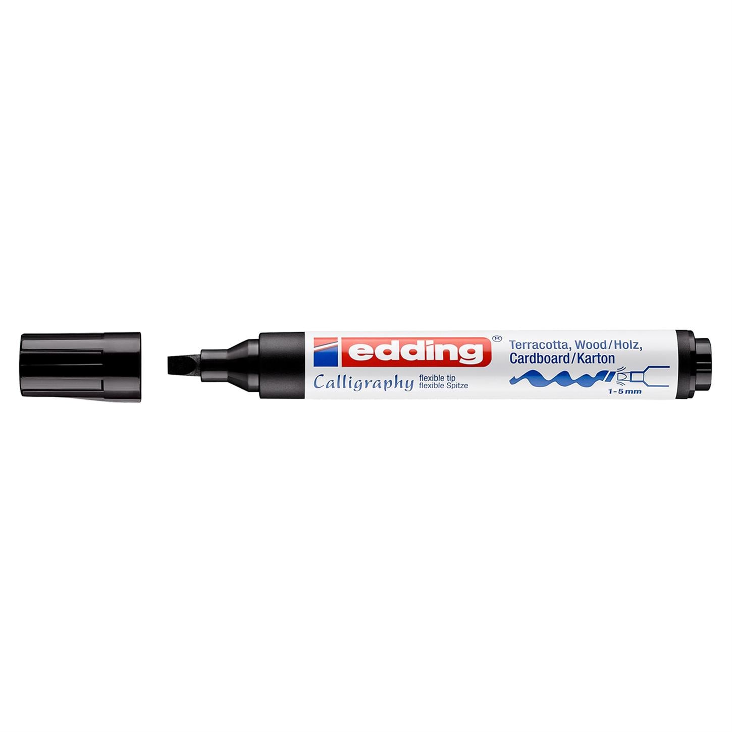 Edding 1455 Esnek Uçlu Kaligrafi Markörü 1-5 mm Uç Siyah
