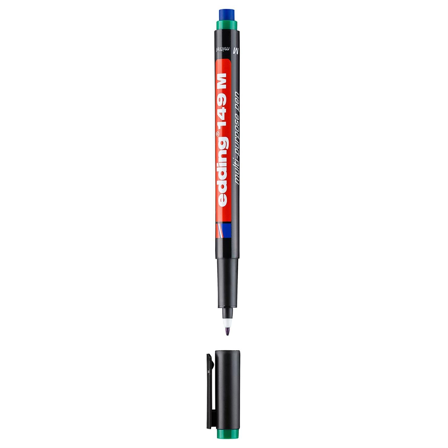 Edding 149 M Çok Amaçlı Asetat Kalemi - Silgili Yuvarlak Uç 1 mm Yeşil