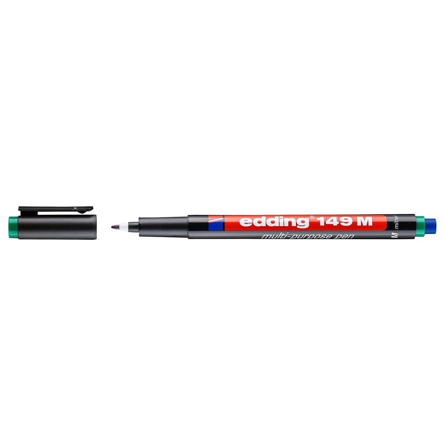 Edding 149 M Çok Amaçlı Asetat Kalemi - Silgili Yuvarlak Uç 1 mm Yeşil