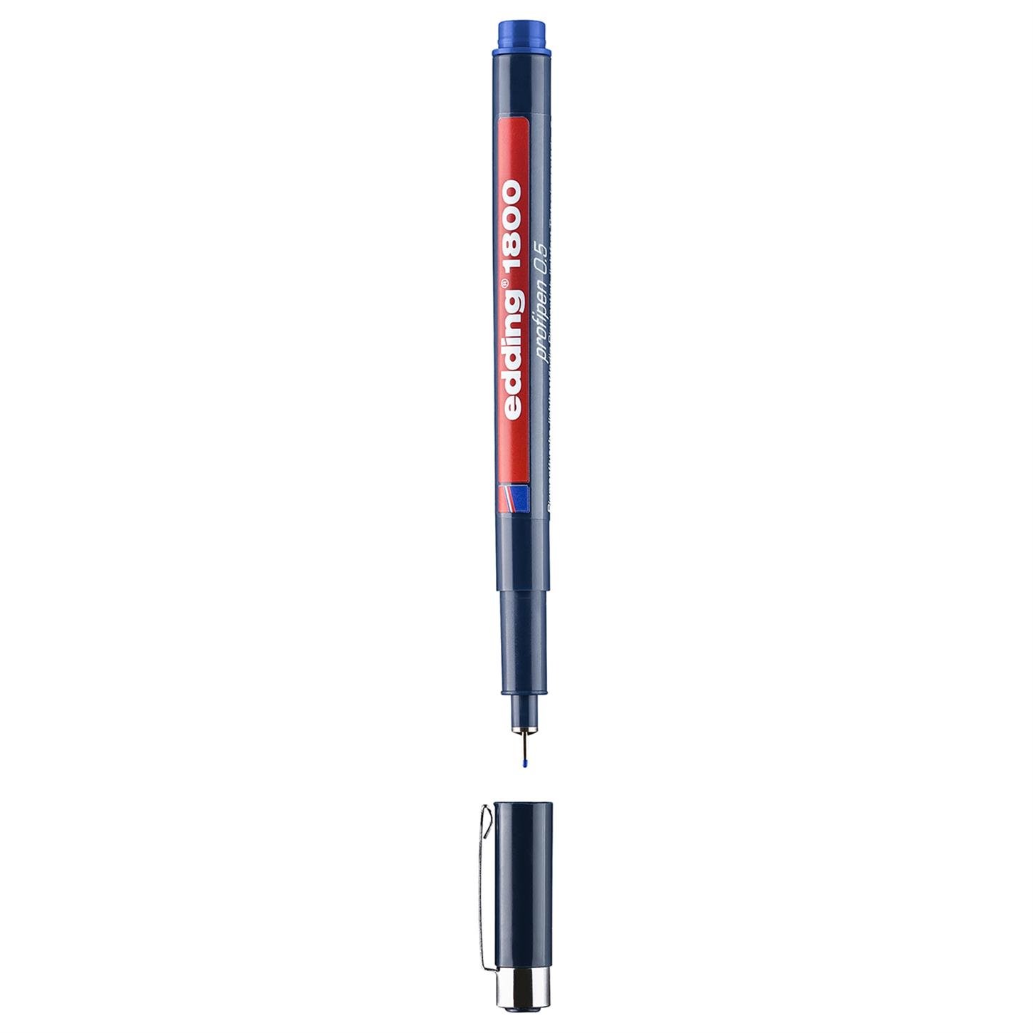 Edding 1800 Teknik Çizim Kalemi Plastik Uç 0.5 mm  Mavi