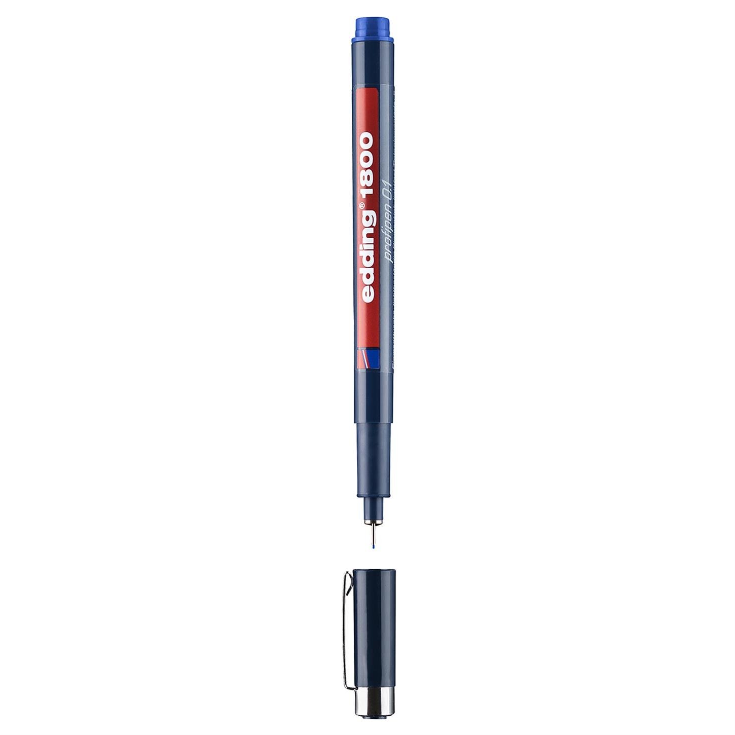 Edding 1800 Teknik Çizim Kalemi Plastik Uç 0.1 mm  Mavi