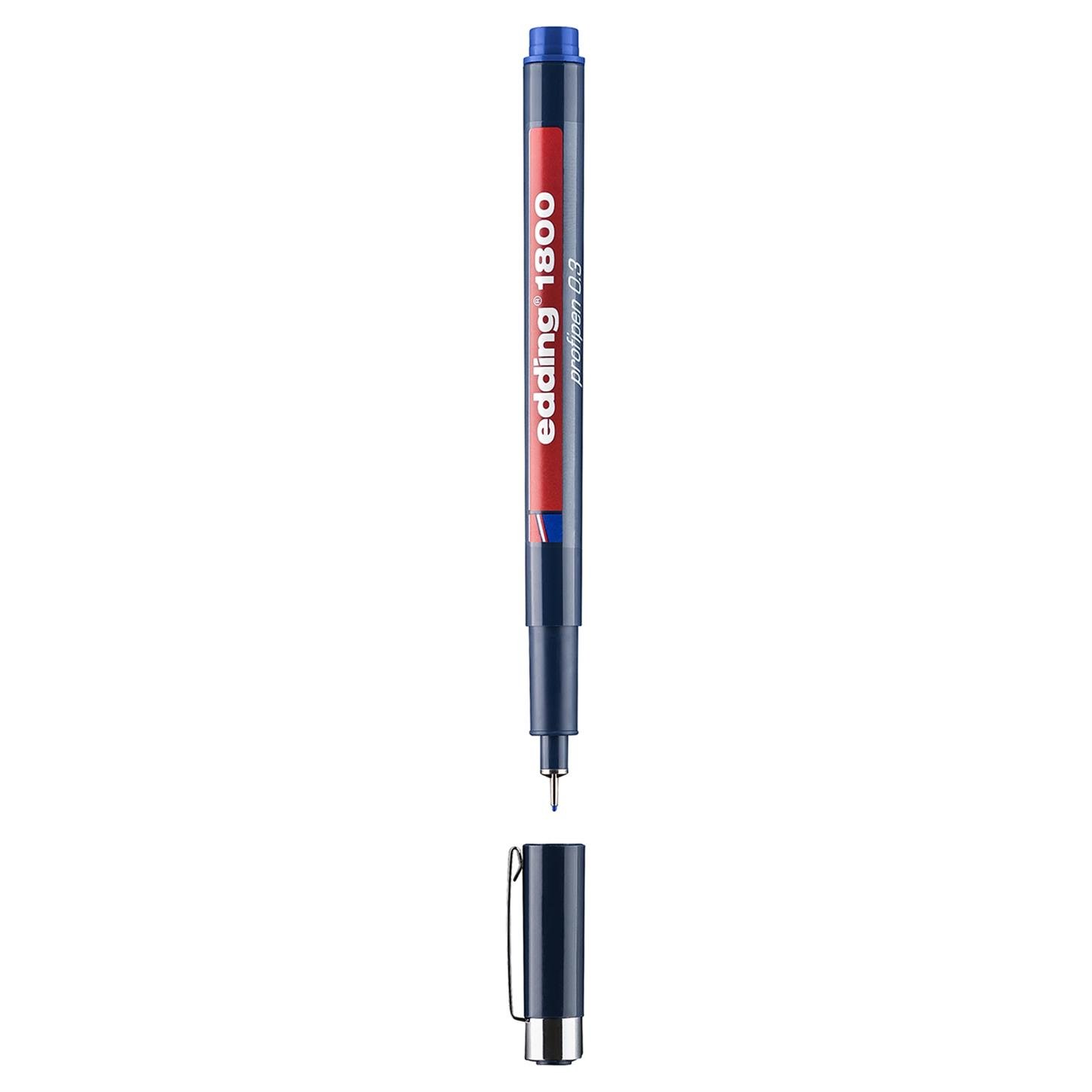 Edding 1800 Teknik Çizim Kalemi Plastik Uç 0.3 mm  Mavi