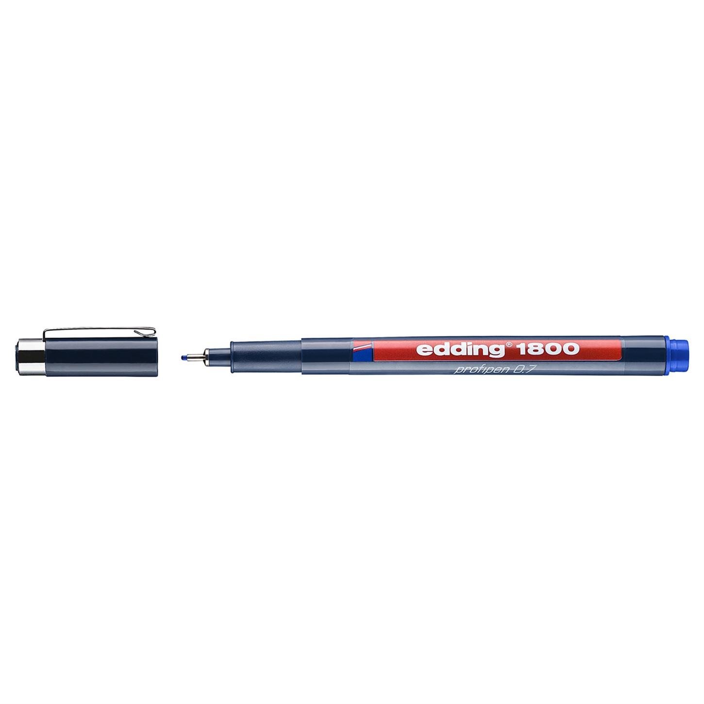 Edding 1800 Teknik Çizim Kalemi Plastik Uç 0.7 mm  Mavi