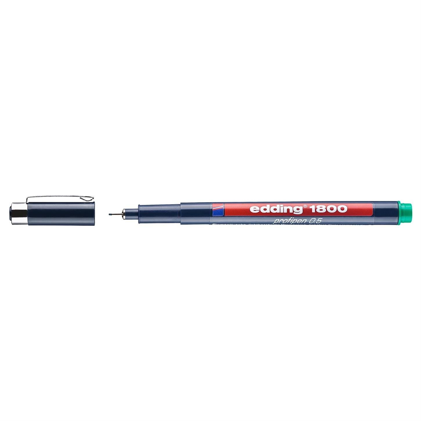 Edding 1800 Teknik Çizim Kalemi Plastik Uç 0.5 mm  Yeşil