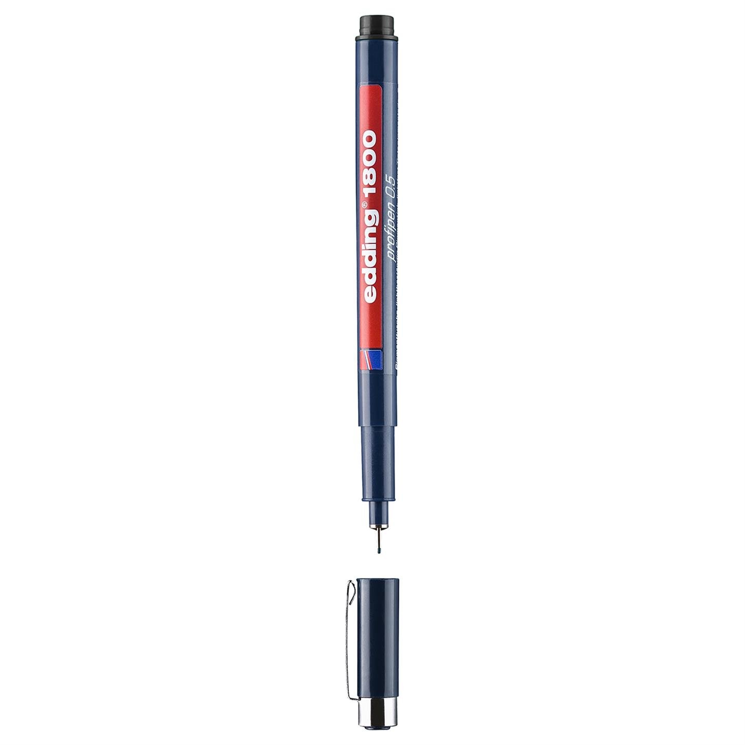 Edding 1800 Teknik Çizim Kalemi Plastik Uç 0.5 mm  Siyah