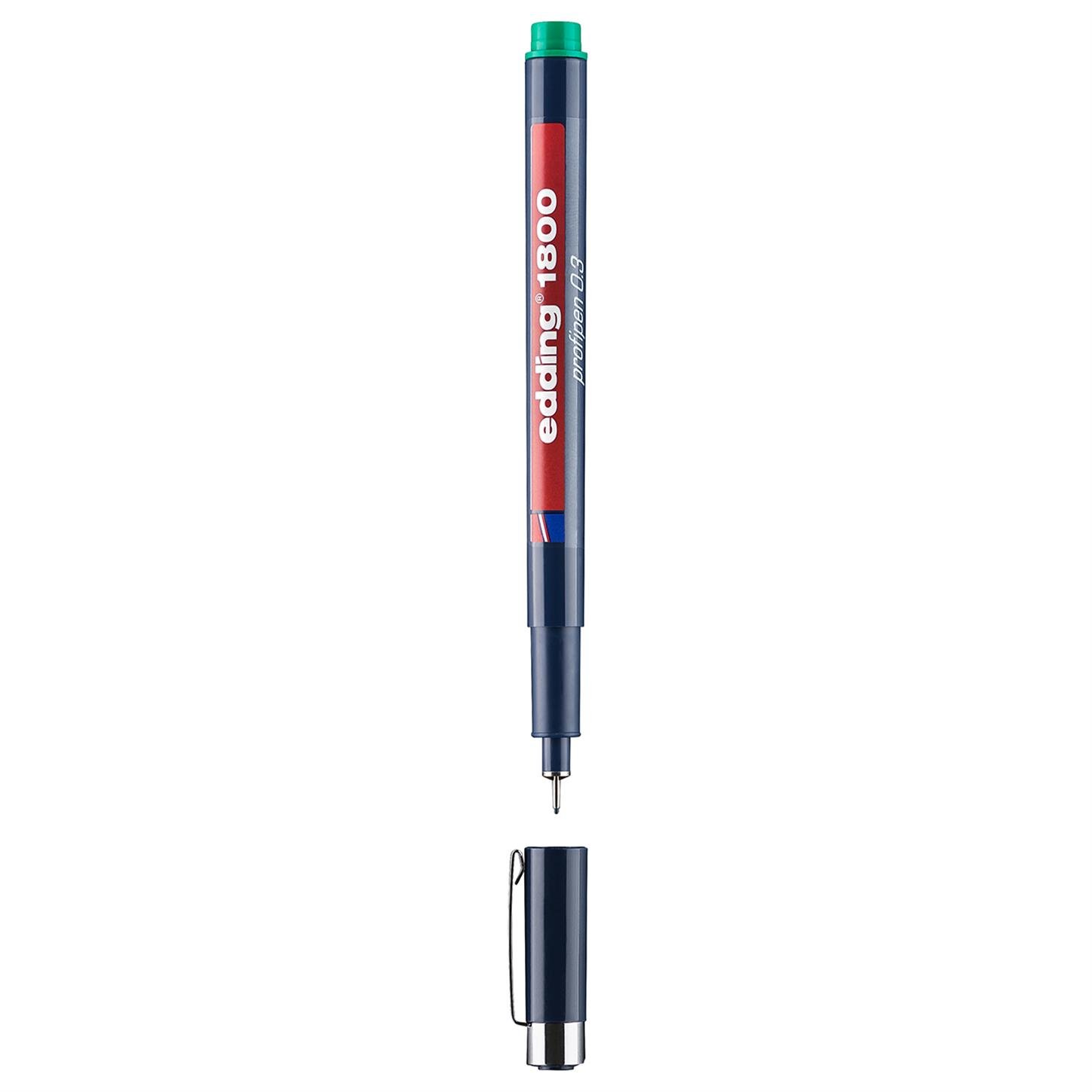 Edding 1800 Teknik Çizim Kalemi Plastik Uç 0.3 mm  Yeşil