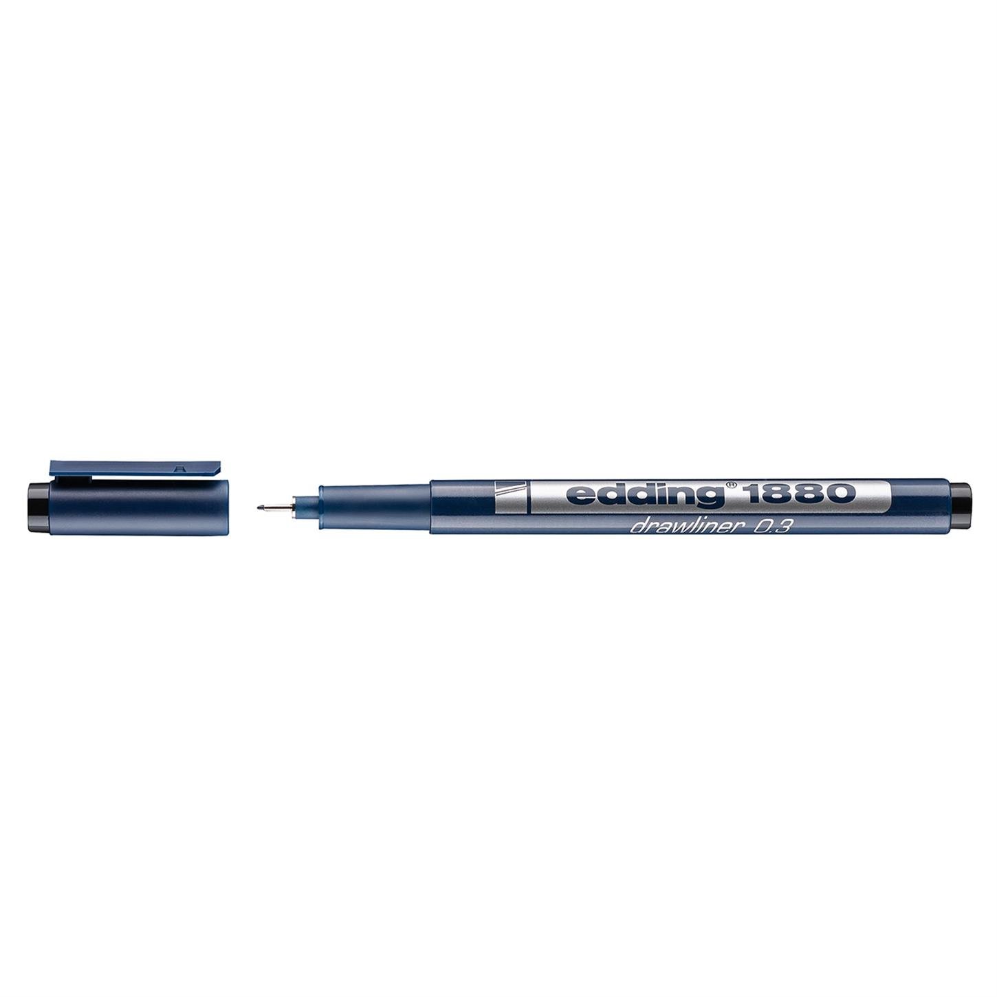 Edding 1880 Teknik Çizim Kalemi Plastik Uç 0.3 mm  Siyah
