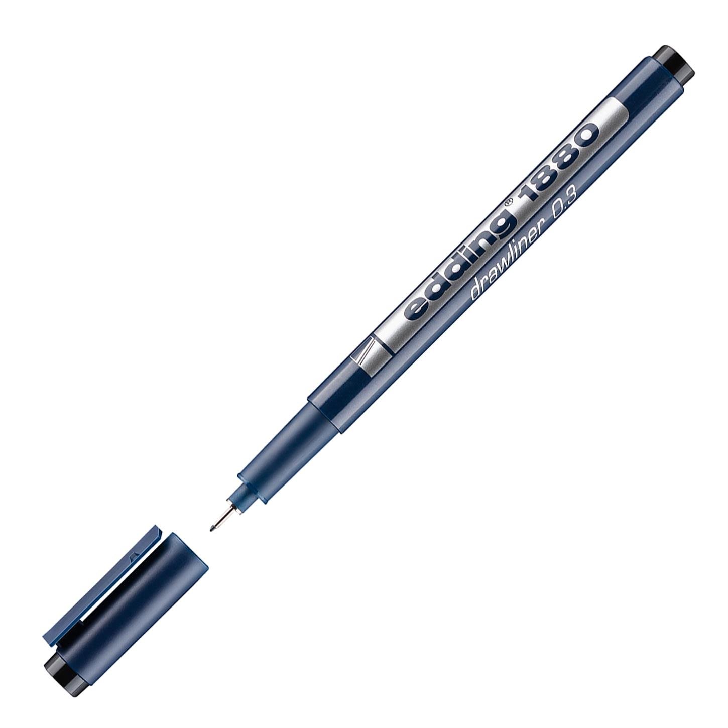 Edding 1880 Teknik Çizim Kalemi Plastik Uç 0.3 mm  Siyah