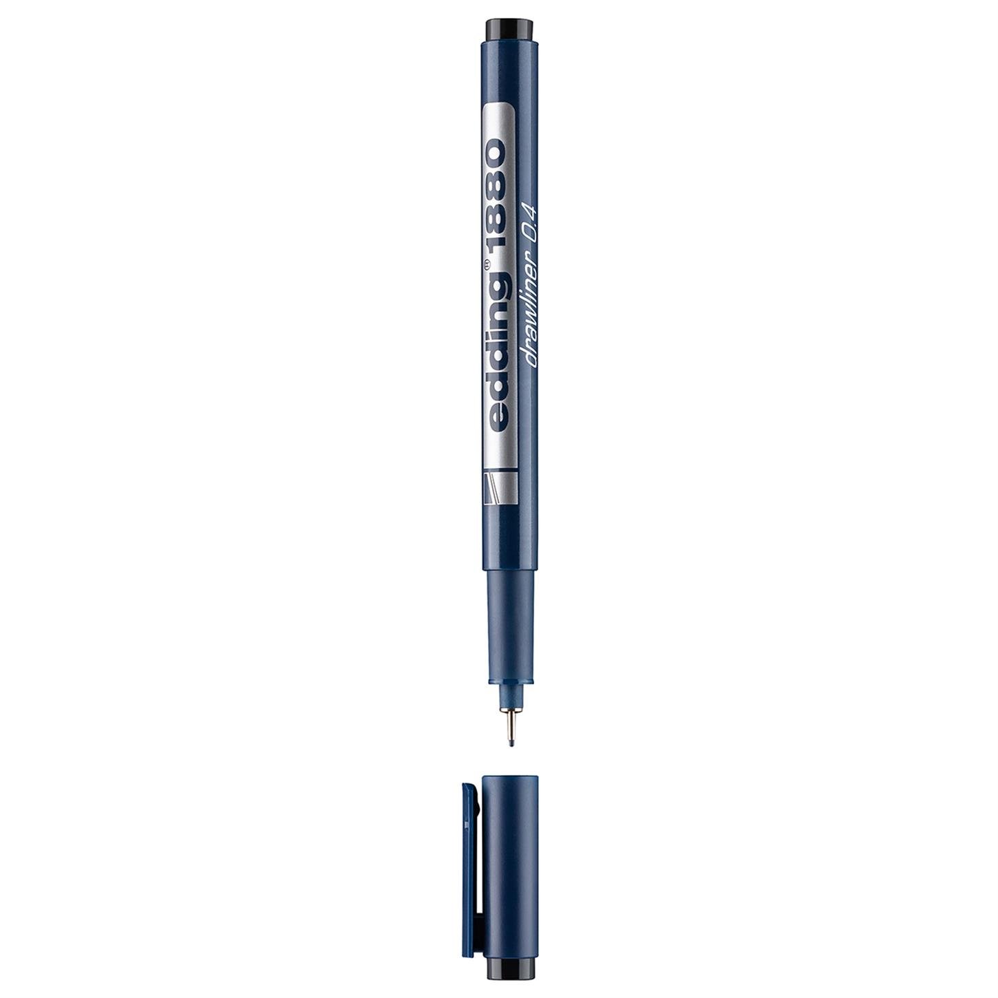 Edding 1880 Teknik Çizim Kalemi Plastik Uç 0.4 mm  Siyah