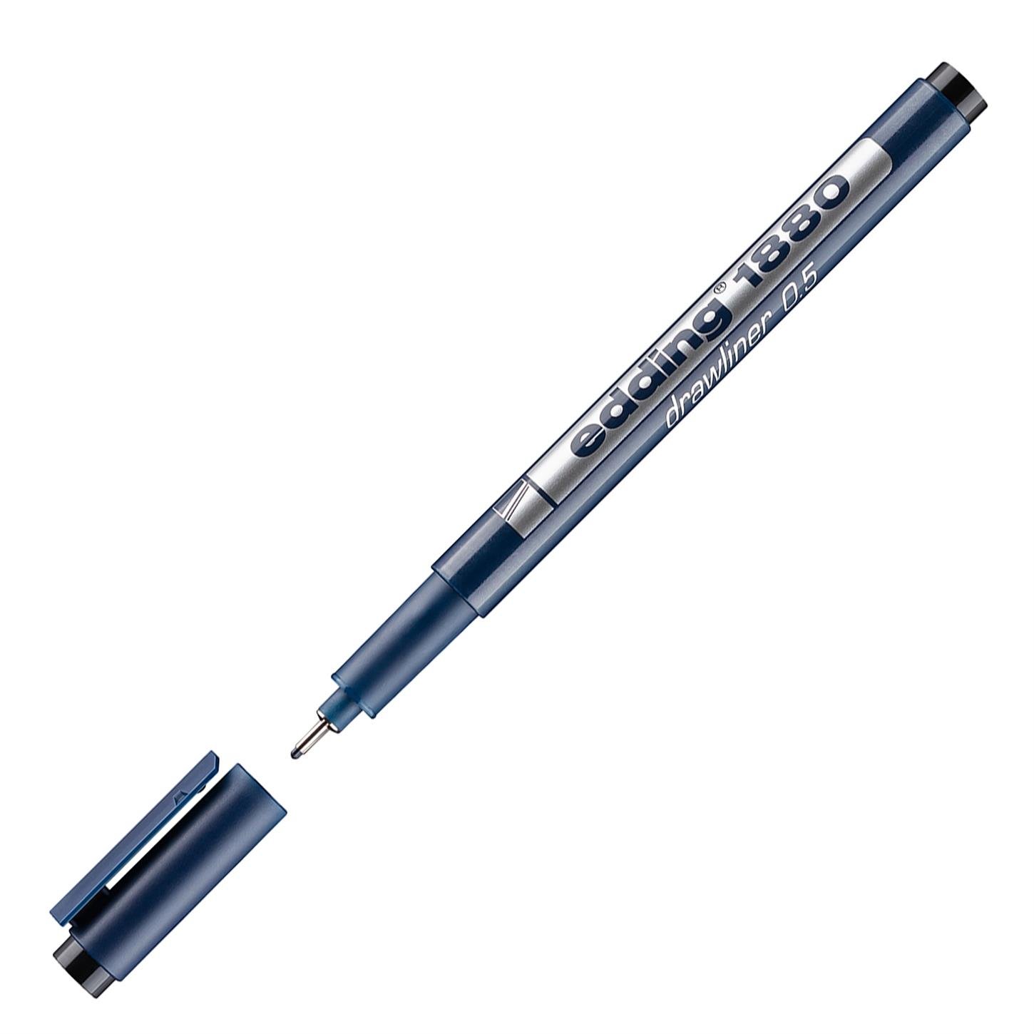Edding 1880 Teknik Çizim Kalemi Plastik Uç 0.5 mm  Siyah