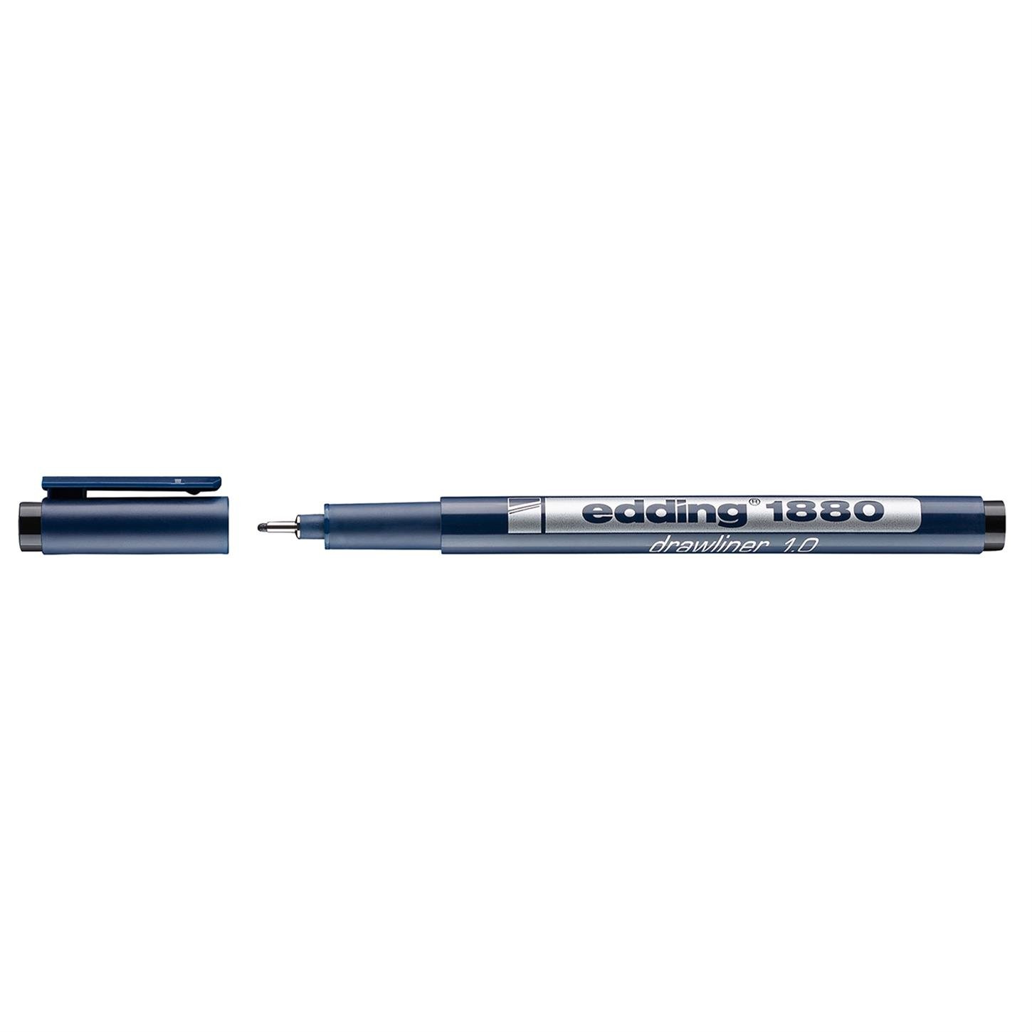 Edding 1880 Teknik Çizim Kalemi Plastik Uç 1 mm Si yah