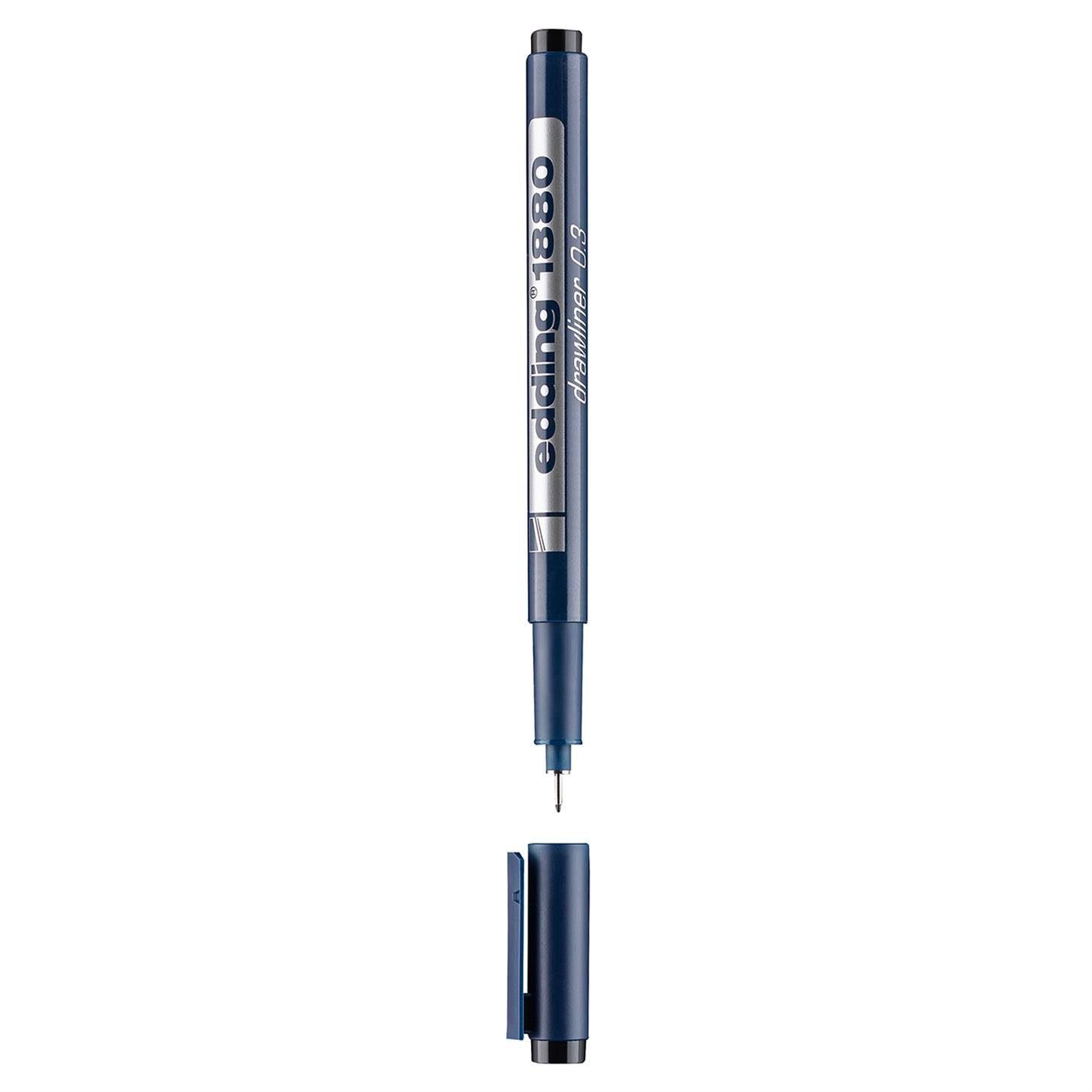Edding 1880 Teknik Çizim Kalemi Plastik Uç 0.3 mm  Siyah